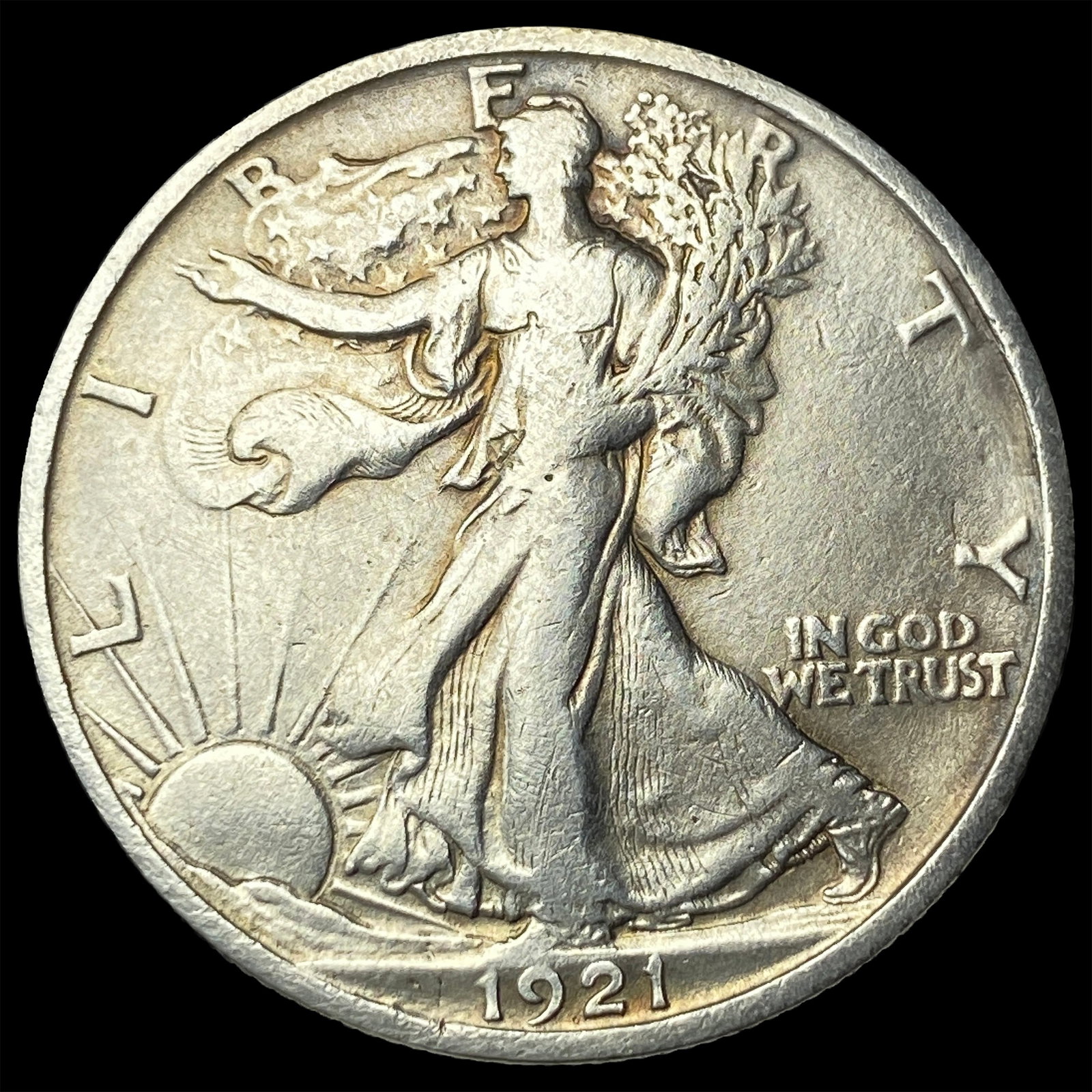 1921-S Silver Walking Liberty Half Dollar NEARLY UNCIRCULATED: 1921-S Silver Walking Liberty Half Dollar NEARLY UNCIRCULATED