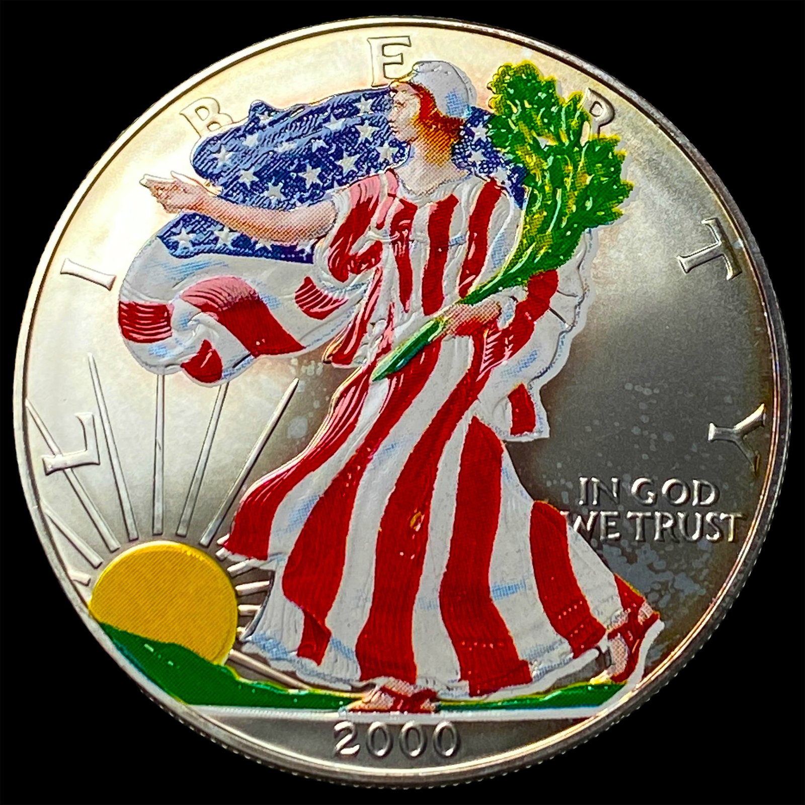 2000 1 oz Silver American Eagle Dollar (Colorized) UNCIRCULATED (1 of 2)