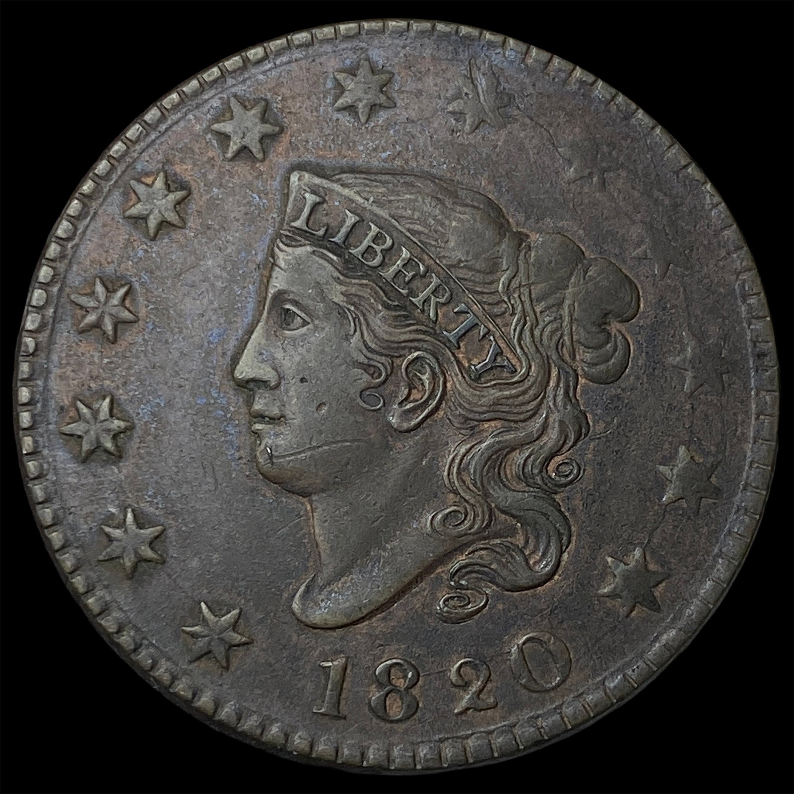 1820 Coronet Head Large Cent NEARLY UNCIRCULATED (1 of 2)