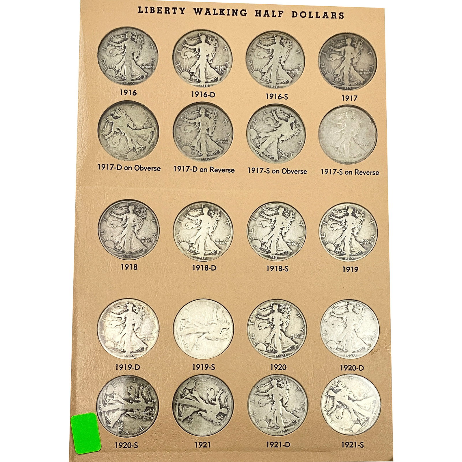 1916-1947 Walking Liberty 50C Book w/ 65 Coins (1 of 9)