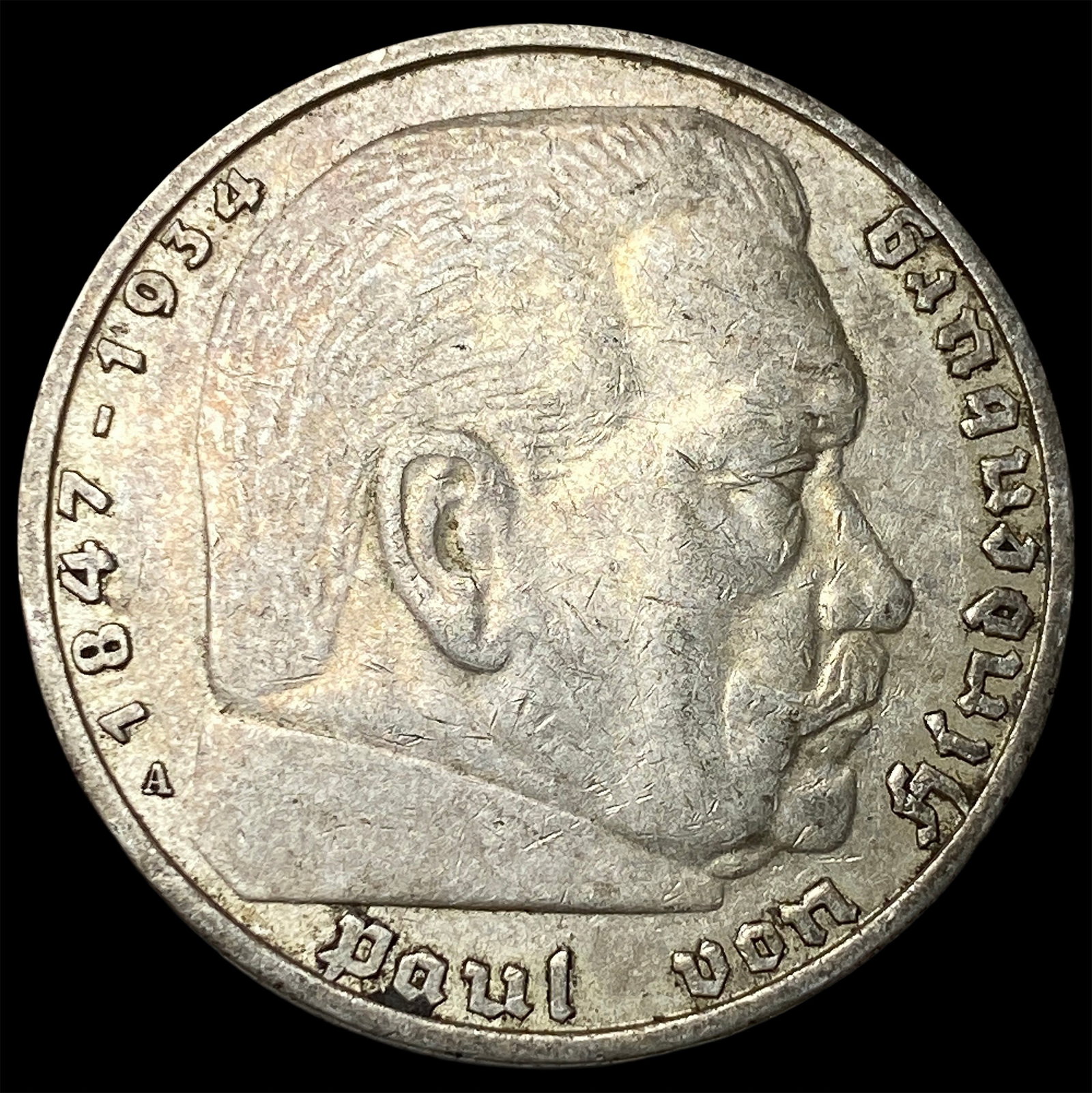1936A Germany Silver 5 Reichsmark: 1936A Germany Silver 5 Reichsmark