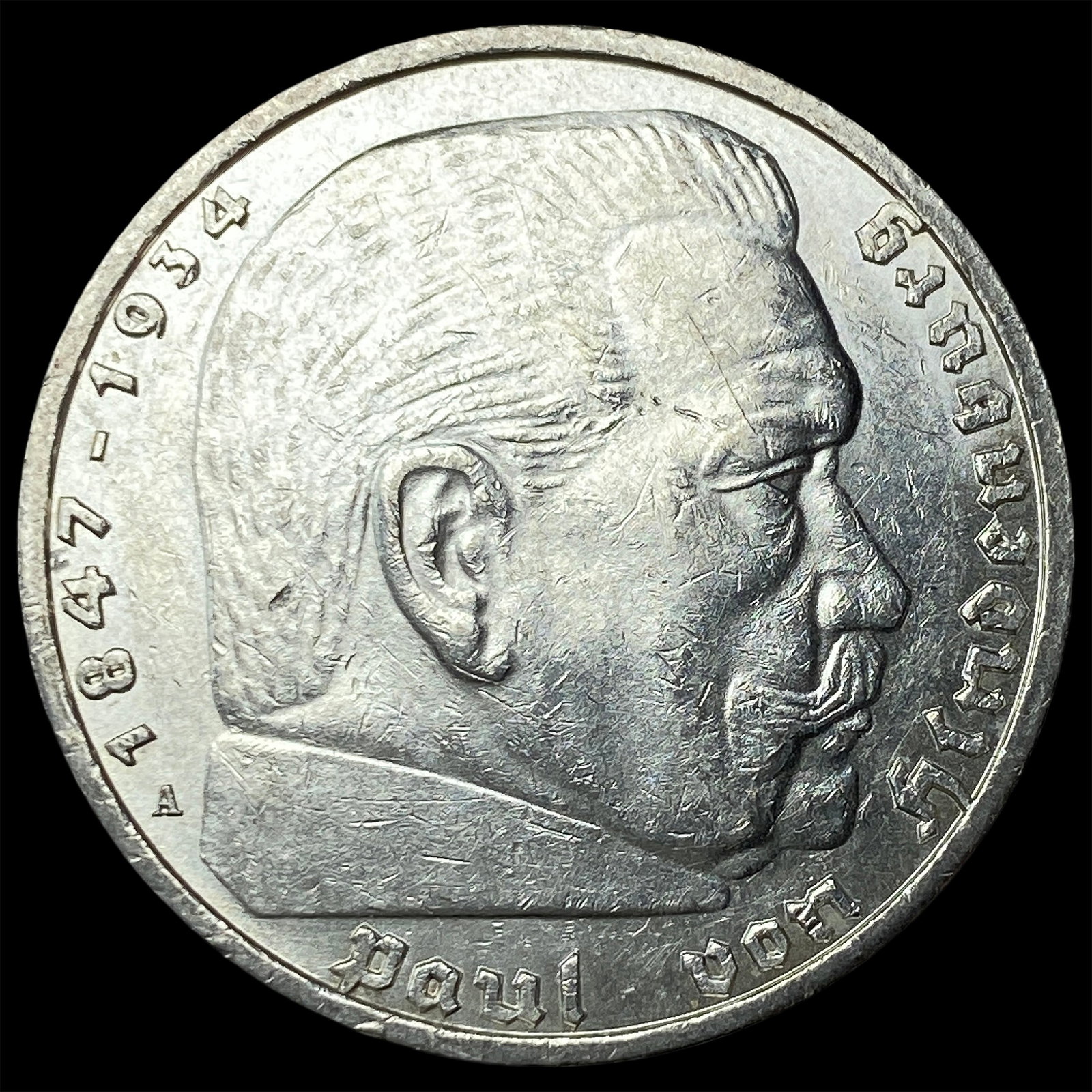 1938A Germany Silver 5 Reichsmark: 1938A Germany Silver 5 Reichsmark