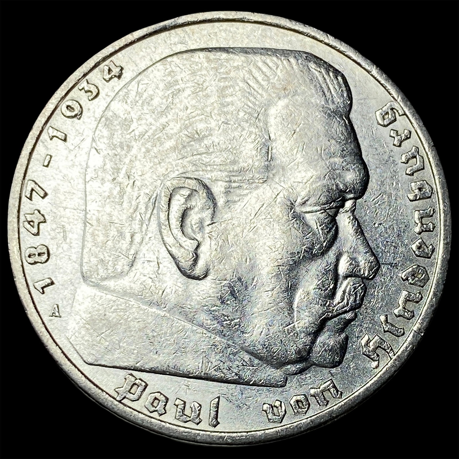 1936A Germany Silver 5 Reichsmark: 1936A Germany Silver 5 Reichsmark