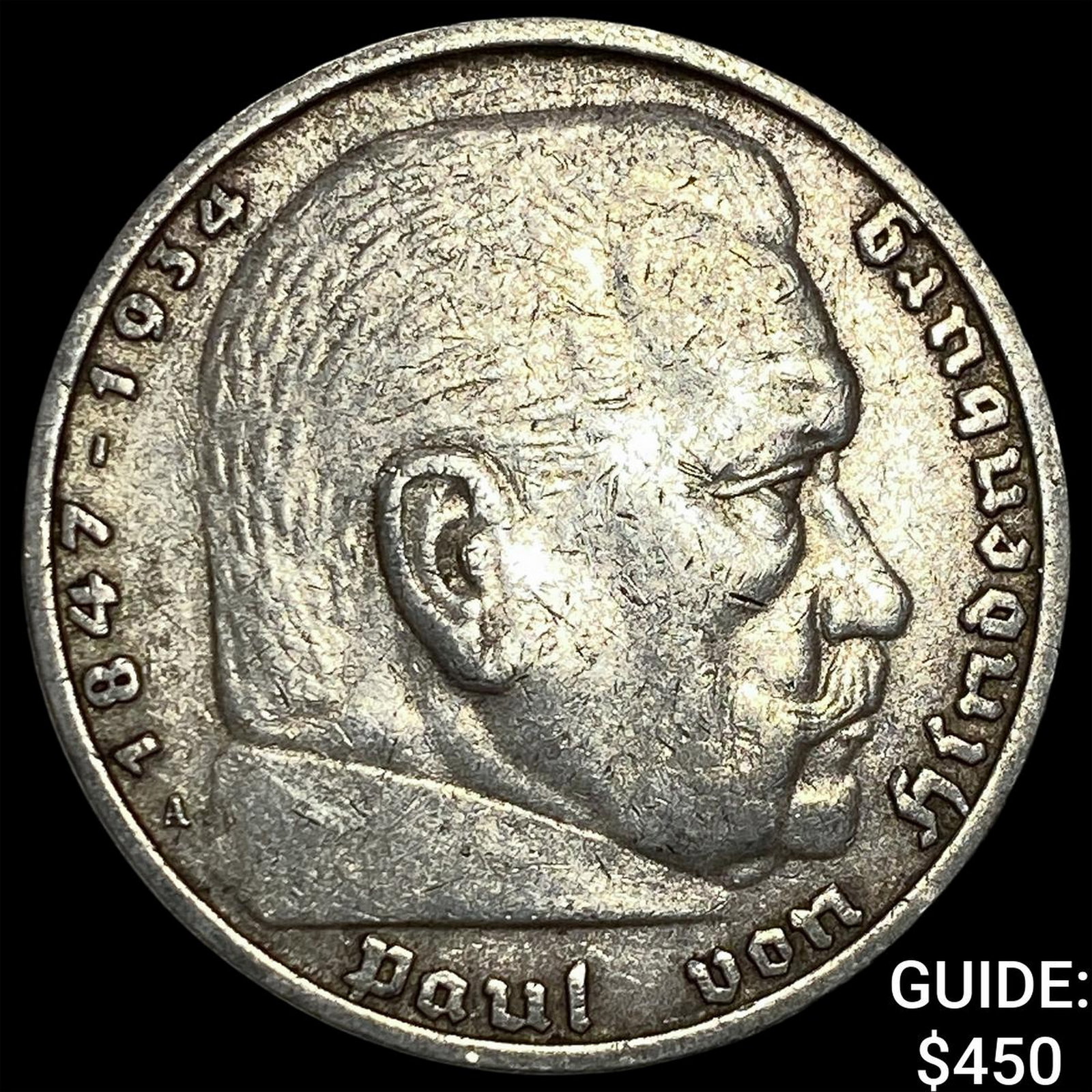 1935-A Germany Silver 5 Reichsmark CHOICE BU: 1935-A Germany Silver 5 Reichsmark CHOICE BU