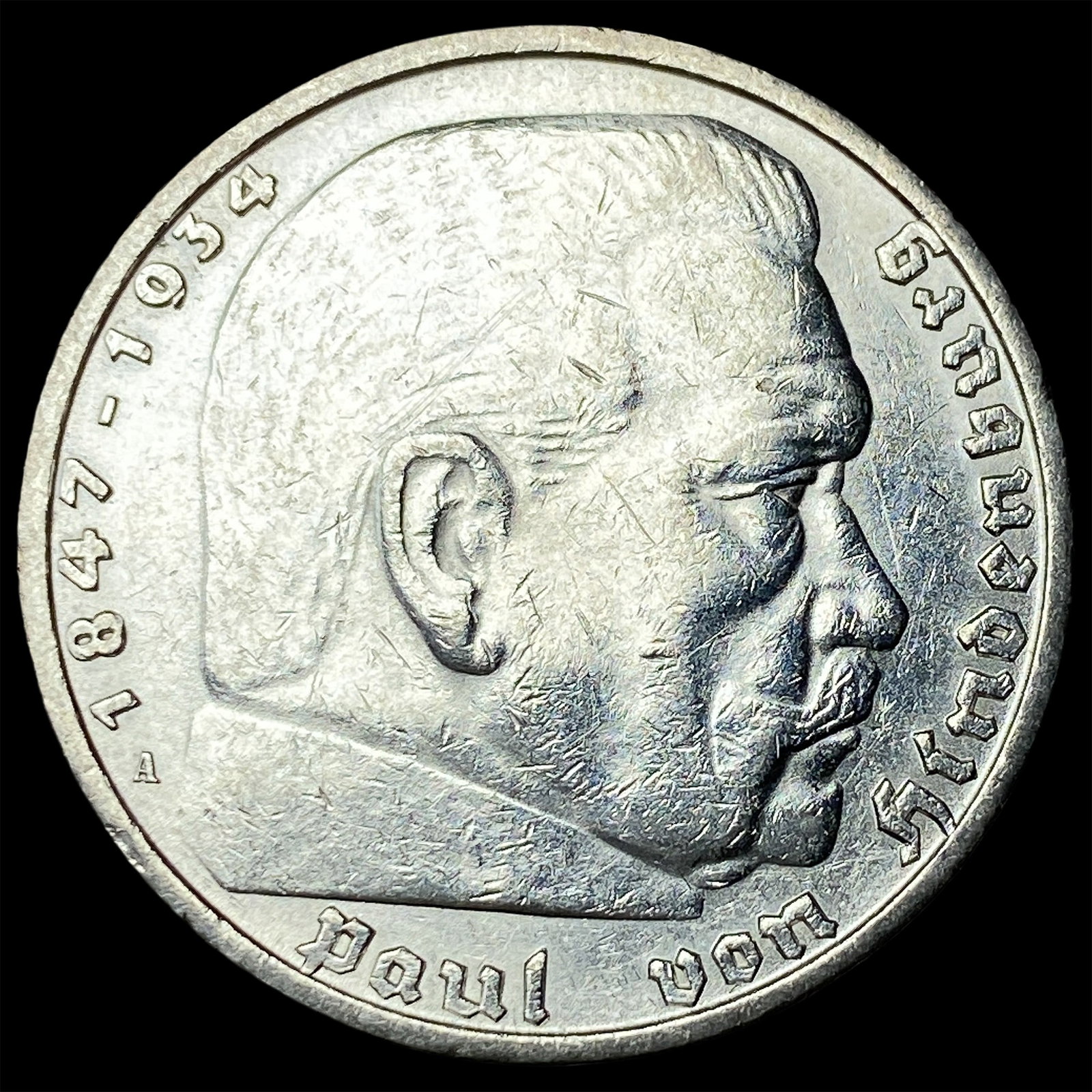 1936A Germany Silver 5 Reichsmark: 1936A Germany Silver 5 Reichsmark