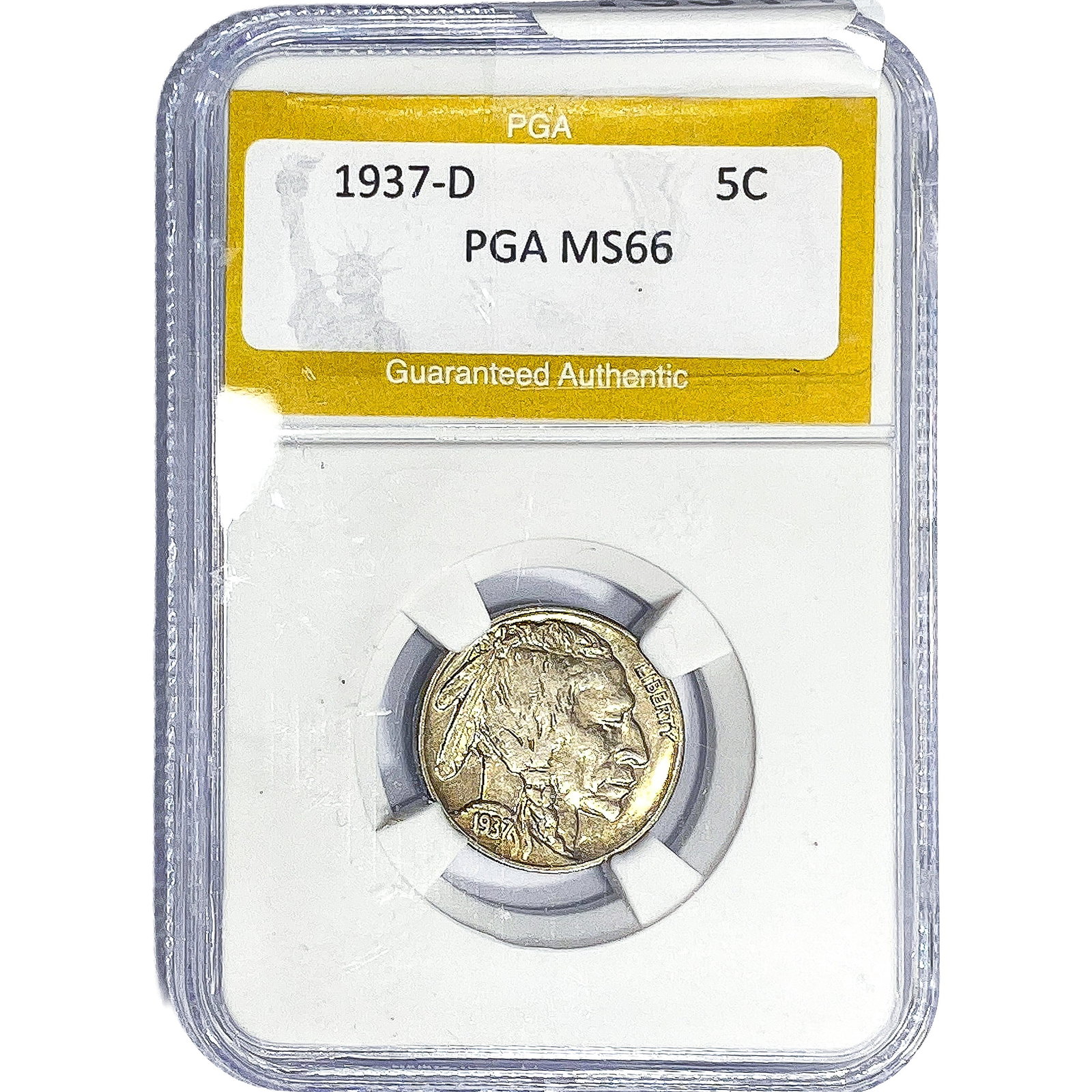 1937-D Buffalo Nickel PGA MS66: 1937-D Buffalo Nickel PGA MS66