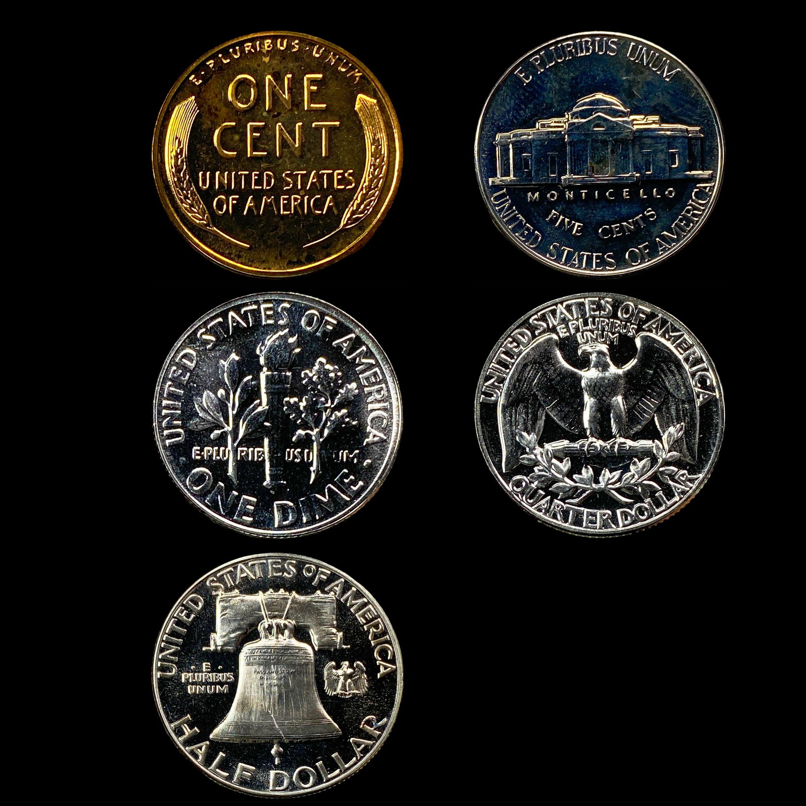 [5]1955 Proof Set 1c-50c GEM PROOF - 2