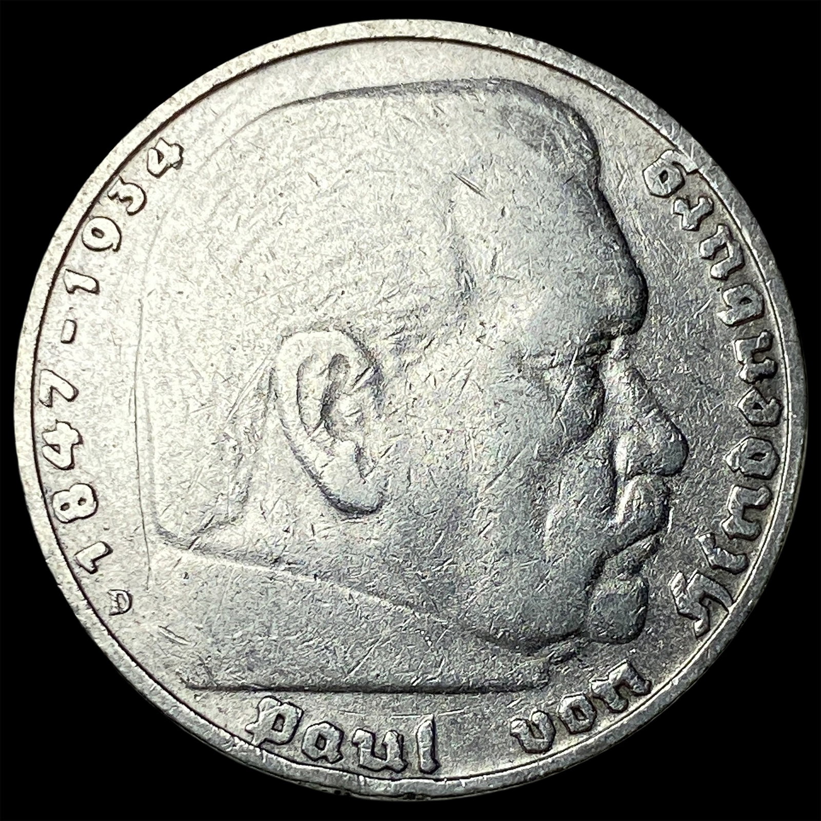 1936D Germany Silver 5 Reichsmark: 1936D Germany Silver 5 Reichsmark