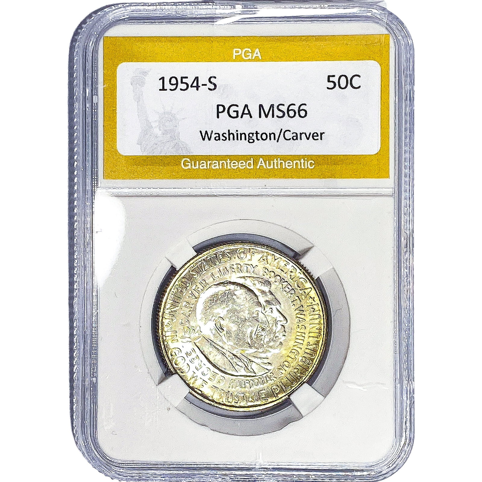 1954-S Washington Carver Half Dollar PGA MS66: 1954-S Washington Carver Half Dollar PGA MS66
