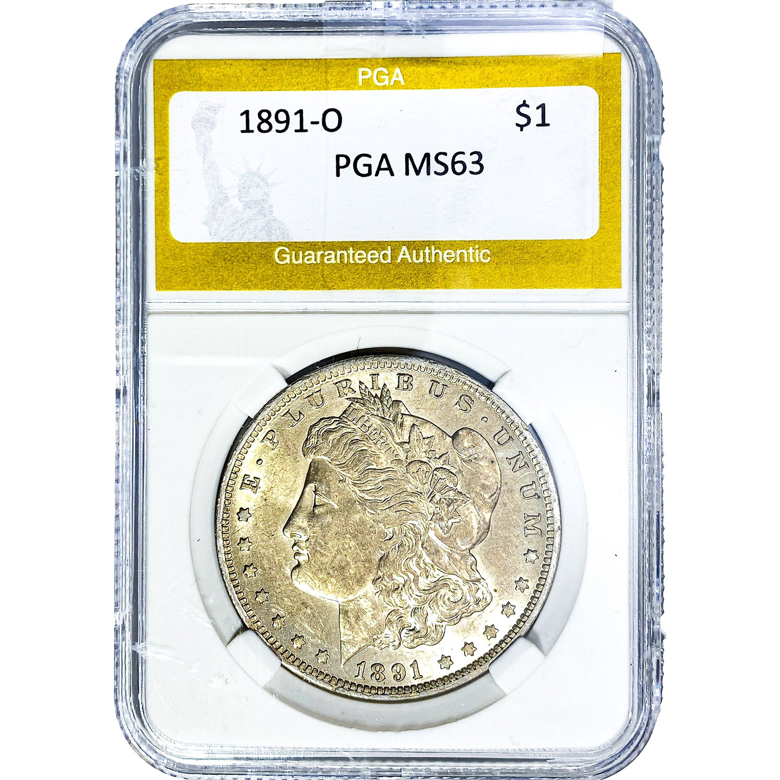 1891-O Morgan Silver Dollar PGA MS63: 1891-O Morgan Silver Dollar PGA MS63