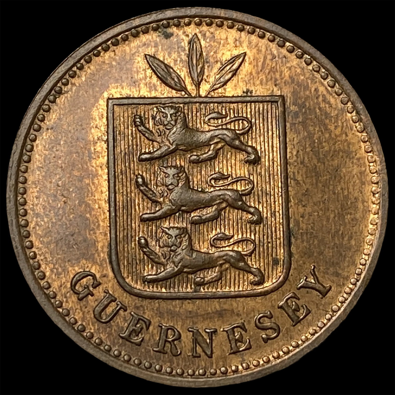 1889-H Guernesey Bronze 4 Doubles (1 of 2)