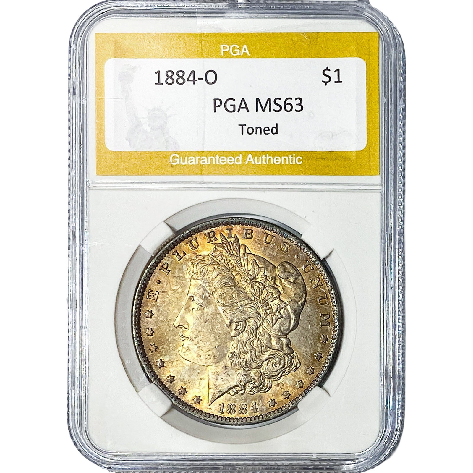 1884-O Morgan Silver Dollar PGA MS63 Toned: 1884-O Morgan Silver Dollar PGA MS63 Toned