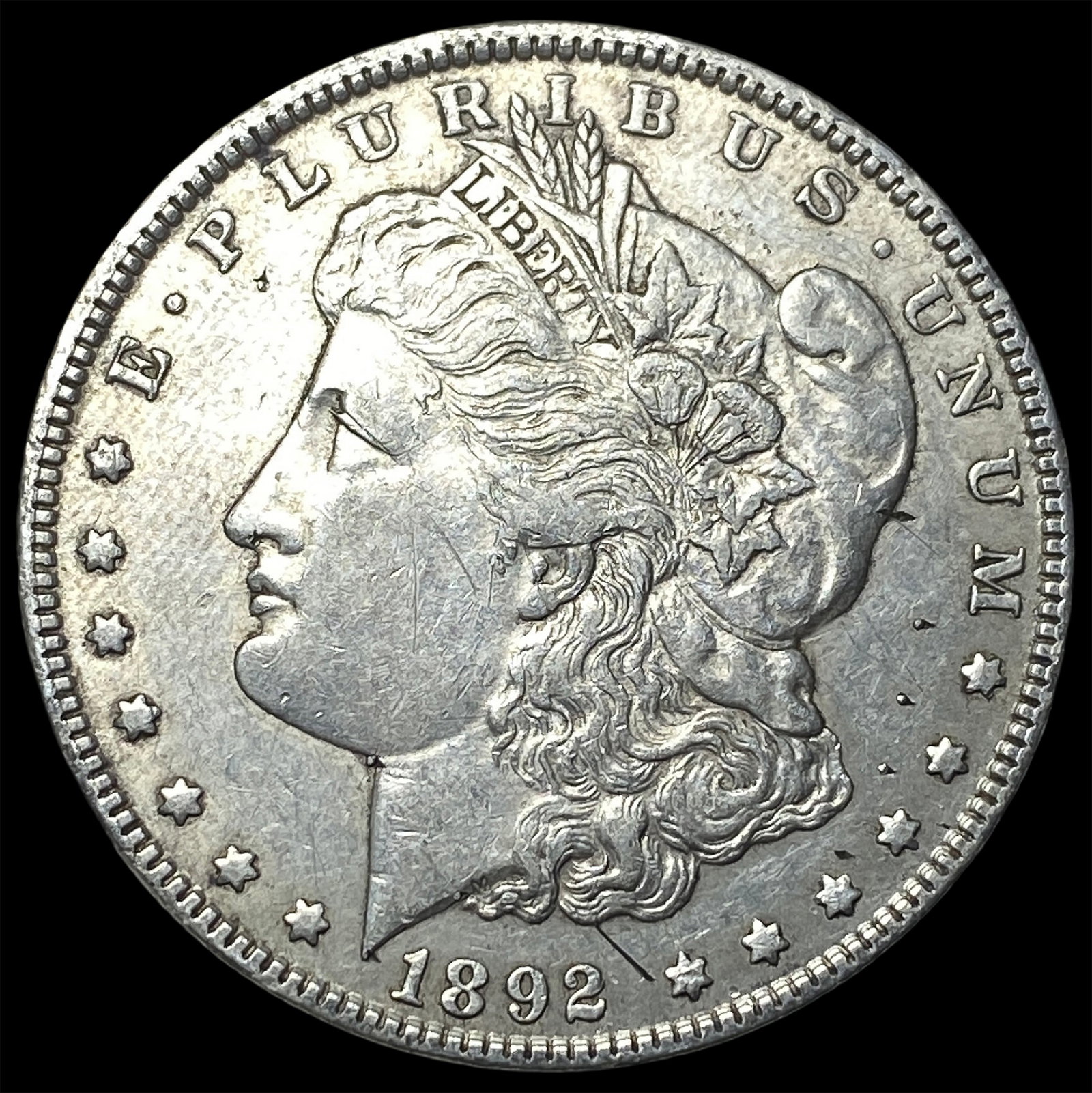 1892 Silver Morgan Dollar NEARLY UNCIRCULATED: 1892 Silver Morgan Dollar NEARLY UNCIRCULATED