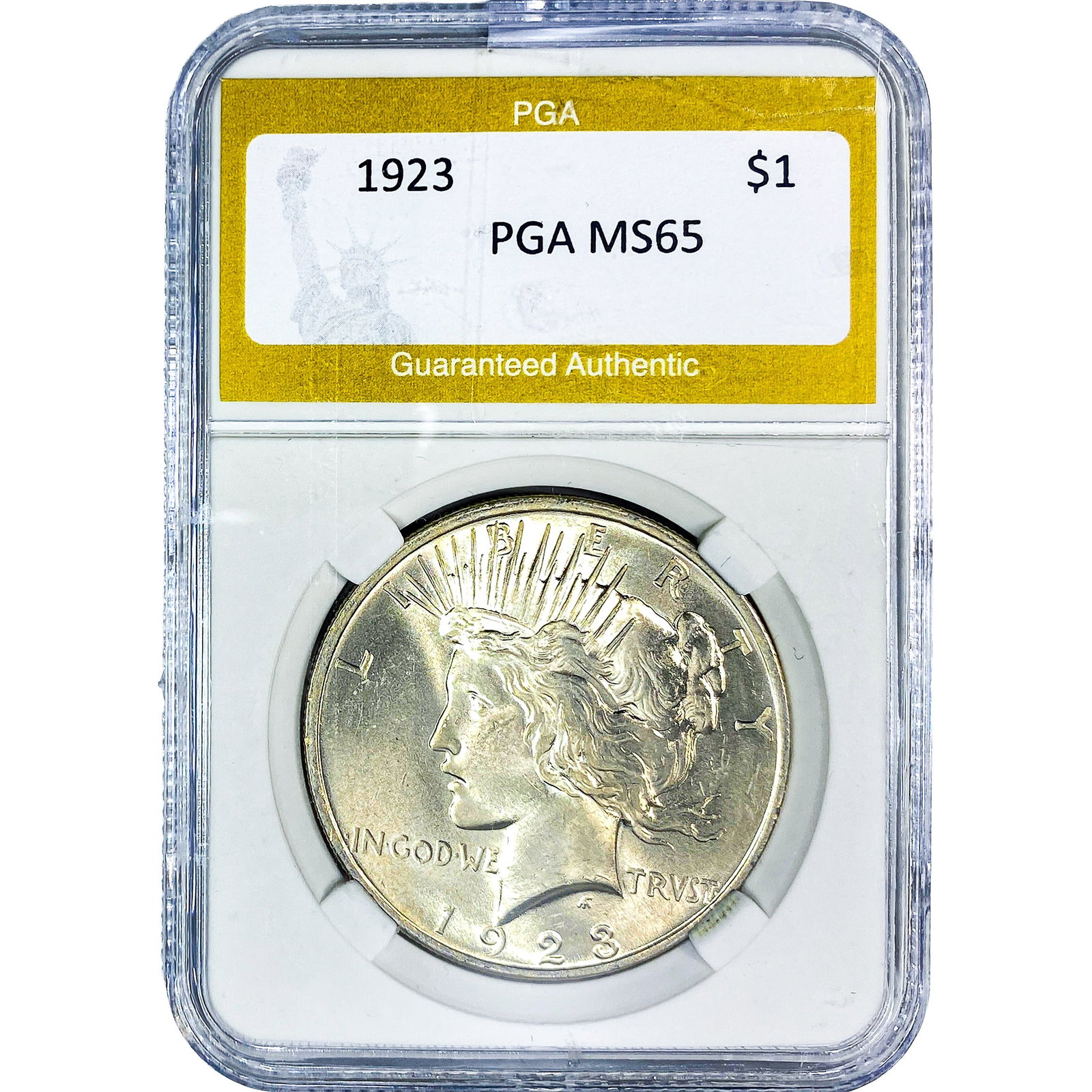 1923 Silver Peace Dollar PGA MS65: 1923 Silver Peace Dollar PGA MS65