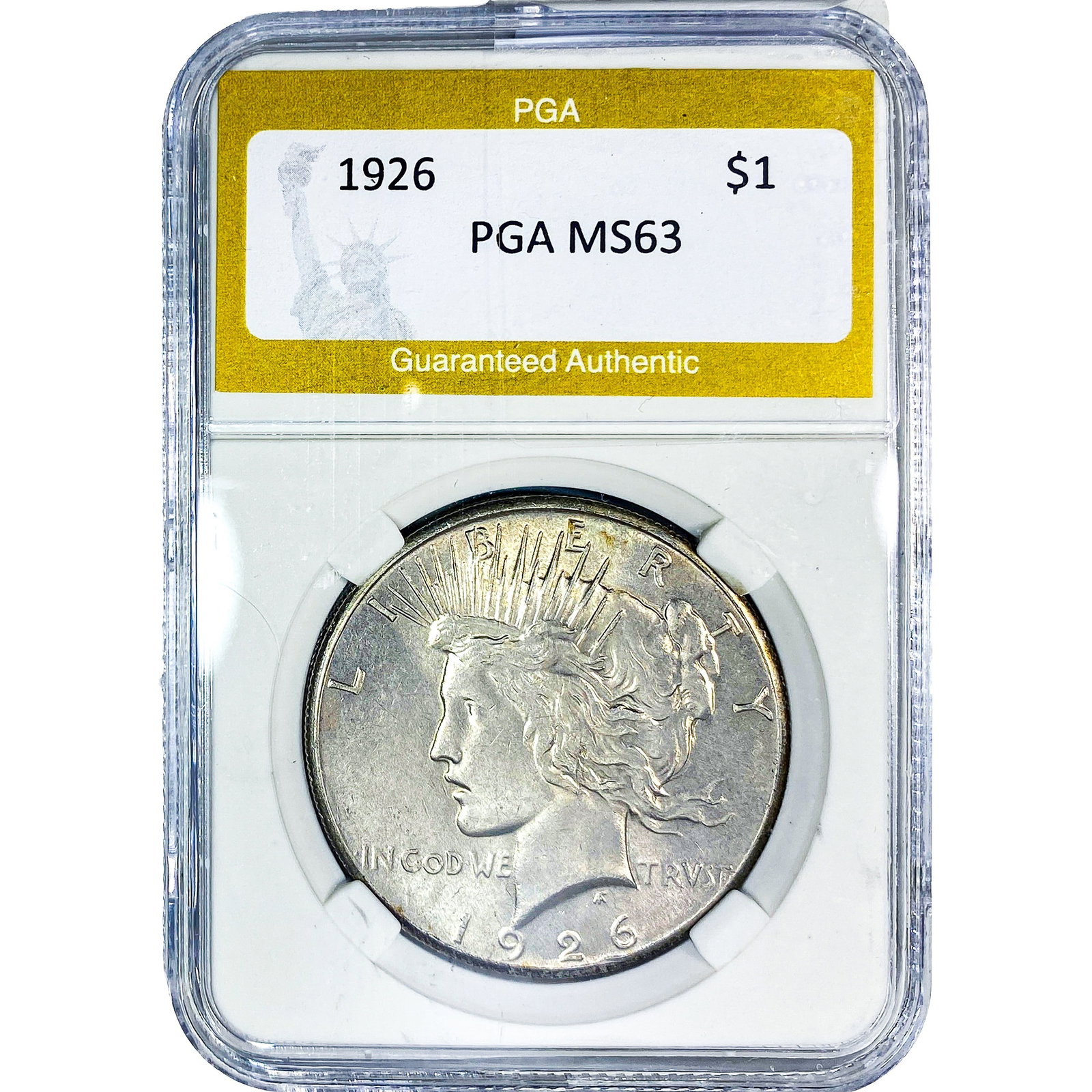 1926 Silver Peace Dollar PGA MS63: 1926 Silver Peace Dollar PGA MS63