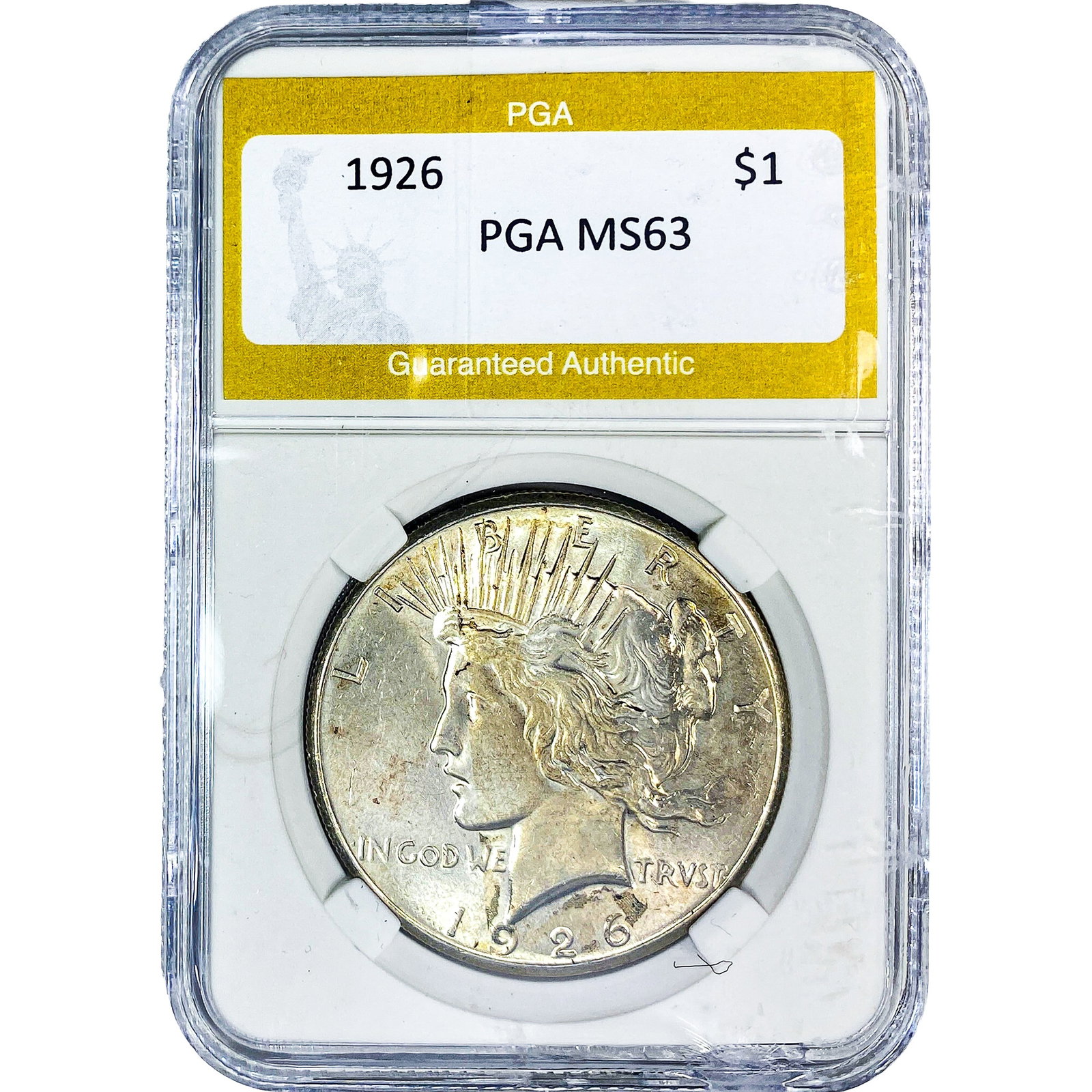 1926 Silver Peace Dollar PGA MS63: 1926 Silver Peace Dollar PGA MS63