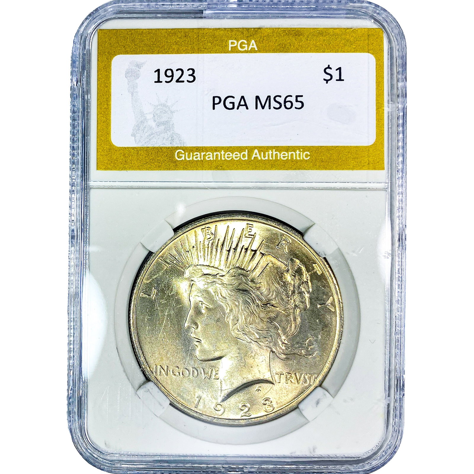 1923 Silver Peace Dollar PGA MS65: 1923 Silver Peace Dollar PGA MS65