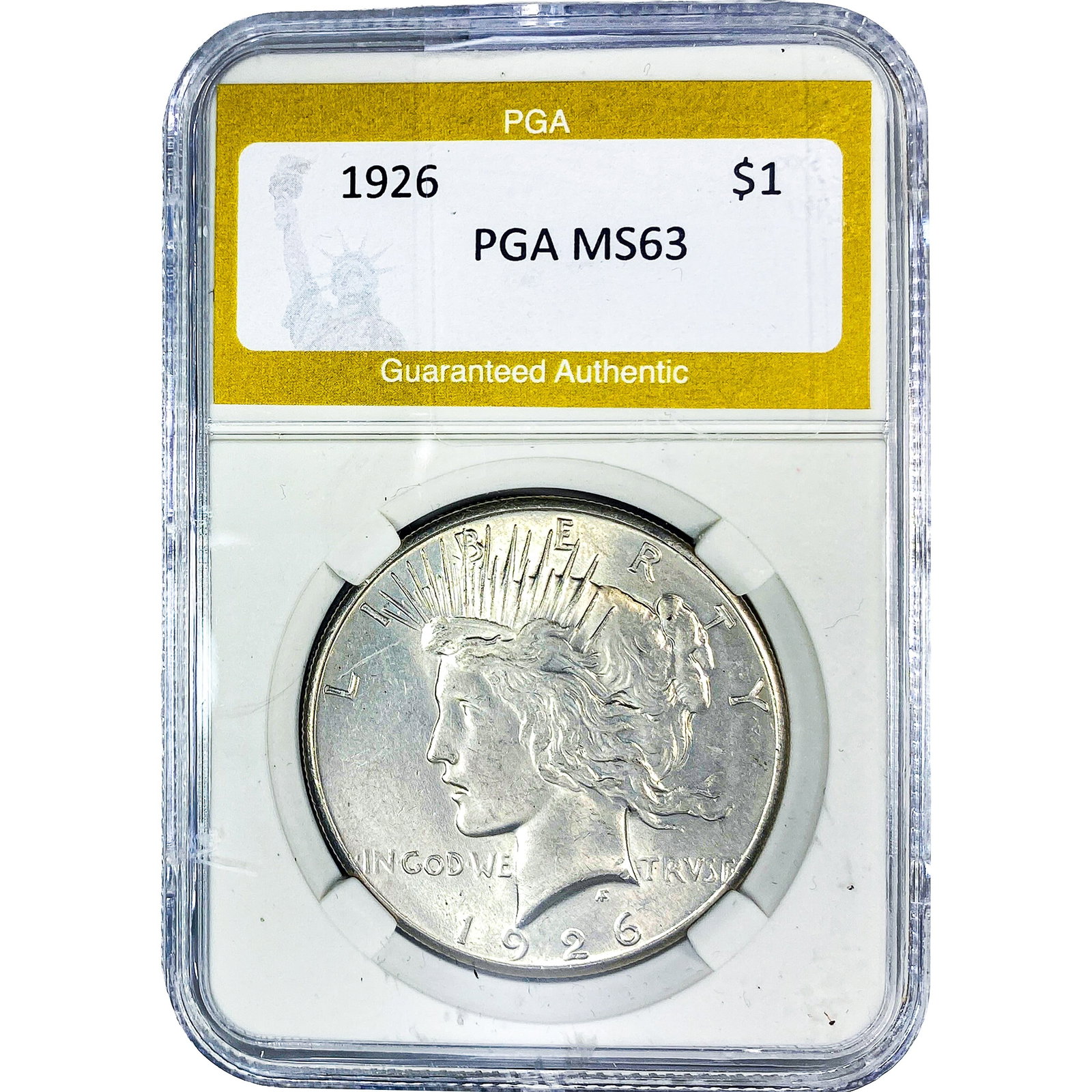 1926 Silver Peace Dollar PGA MS63: 1926 Silver Peace Dollar PGA MS63
