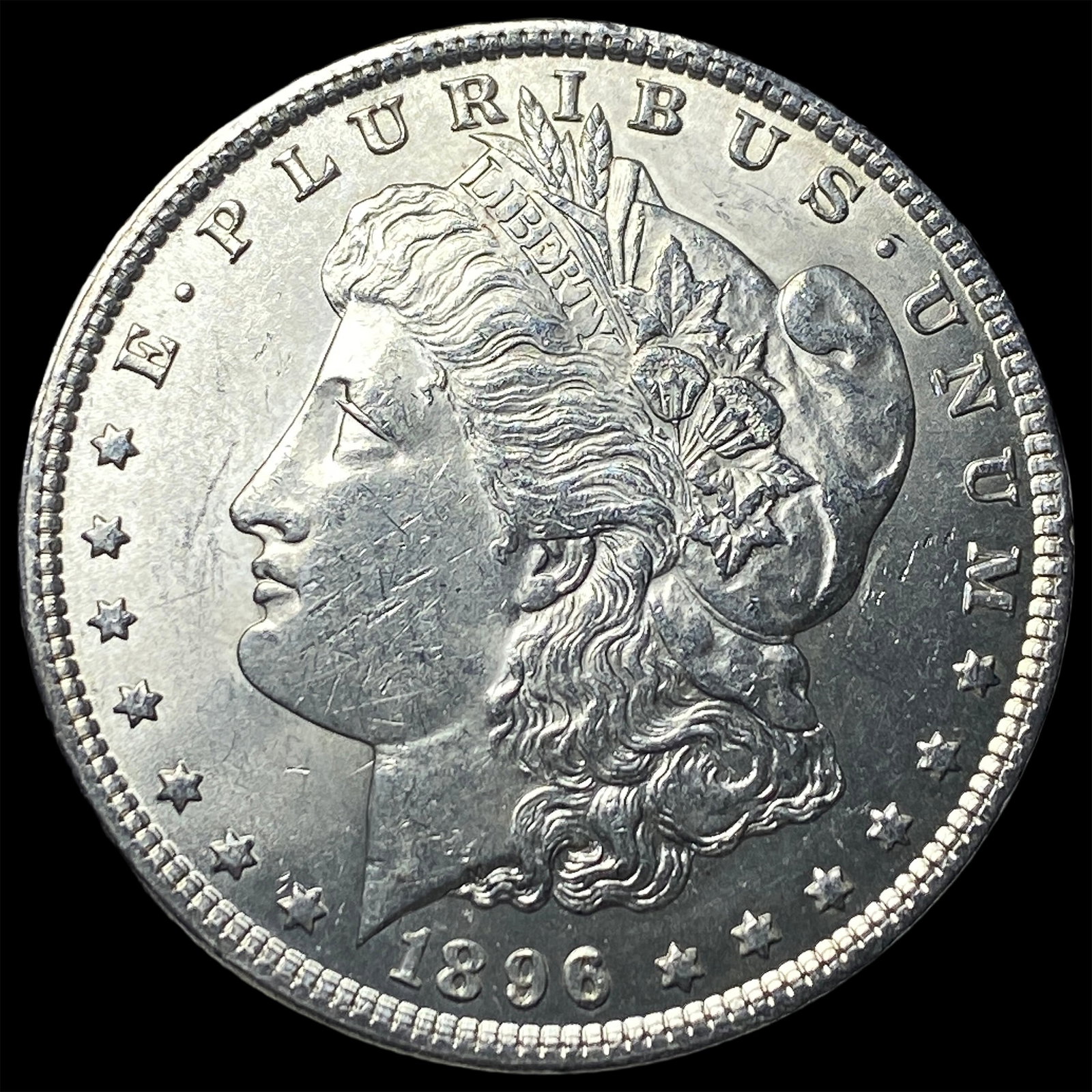1896 Morgan Silver Dollar NEARLY UNCIRCULATED: 1896 Morgan Silver Dollar NEARLY UNCIRCULATED