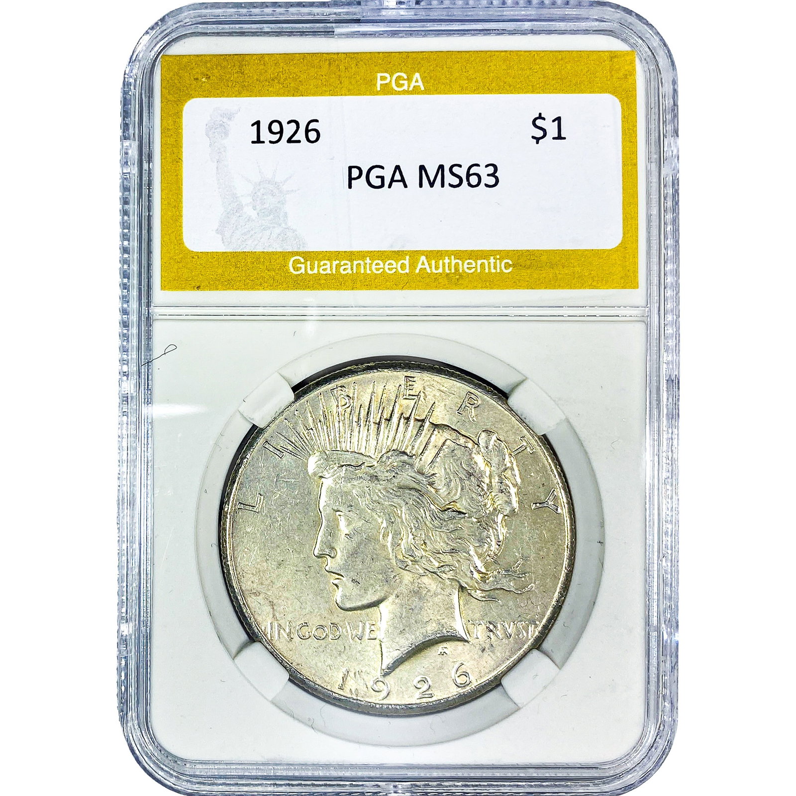 1926 Silver Peace Dollar PGA MS63: 1926 Silver Peace Dollar PGA MS63