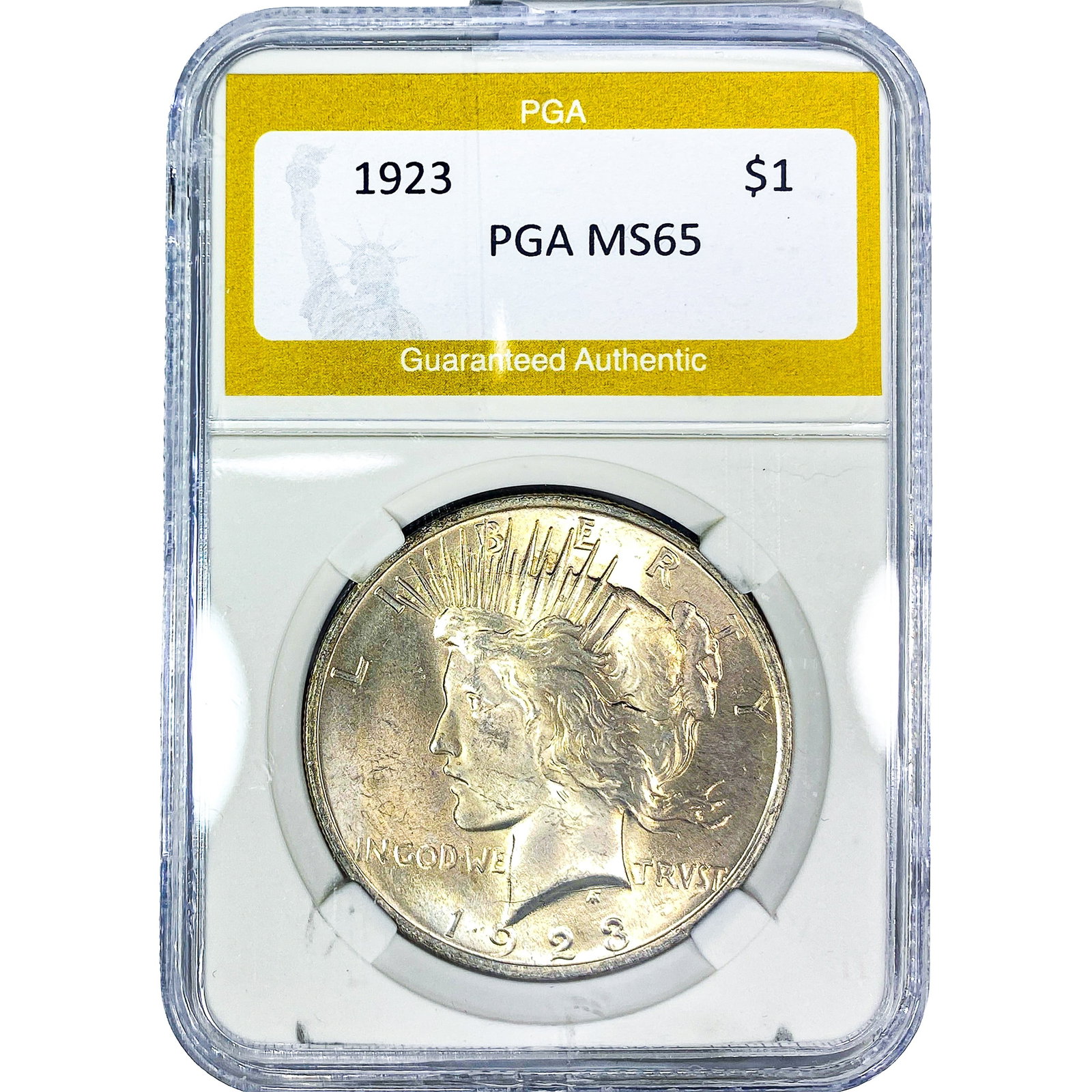 1923 Silver Peace Dollar PGA MS65: 1923 Silver Peace Dollar PGA MS65