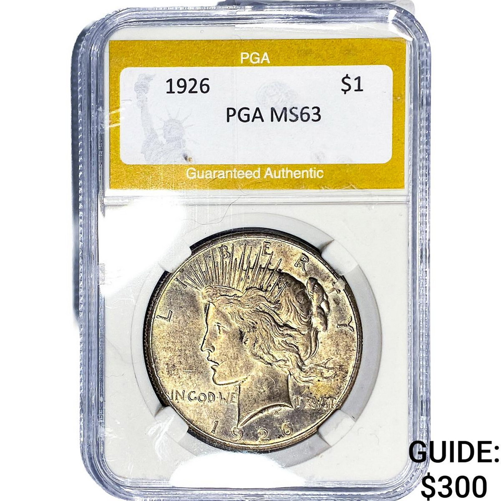 1926 Silver Peace Dollar PGA MS63: 1926 Silver Peace Dollar PGA MS63