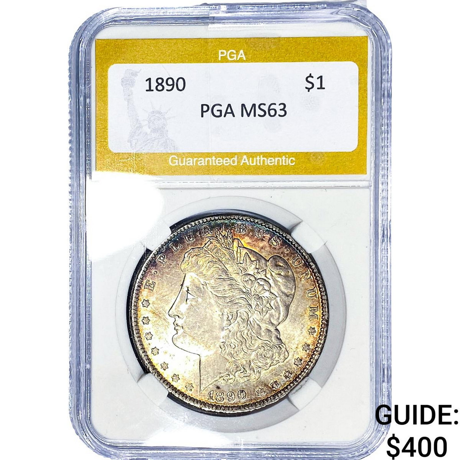 1890 Morgan Silver Dollar PGA MS63: 1890 Morgan Silver Dollar PGA MS63