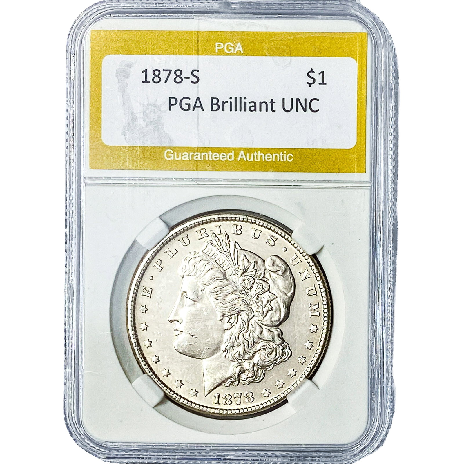 1878-S Morgan Silver Dollar PGA Brilliant UNC: 1878-S Morgan Silver Dollar PGA Brilliant UNC