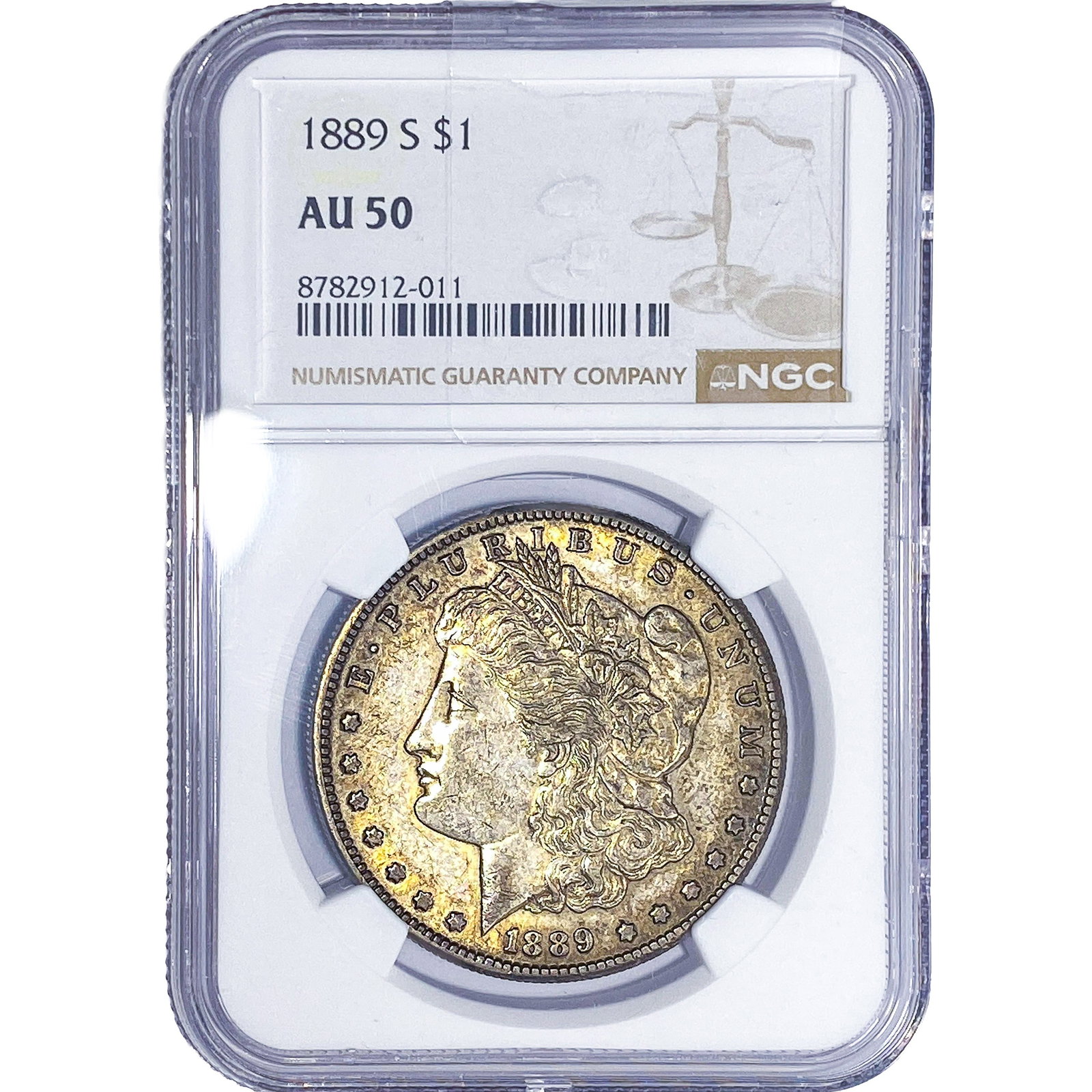 1889-S Morgan Silver Dollar NGC AU50: 1889-S Morgan Silver Dollar NGC AU50