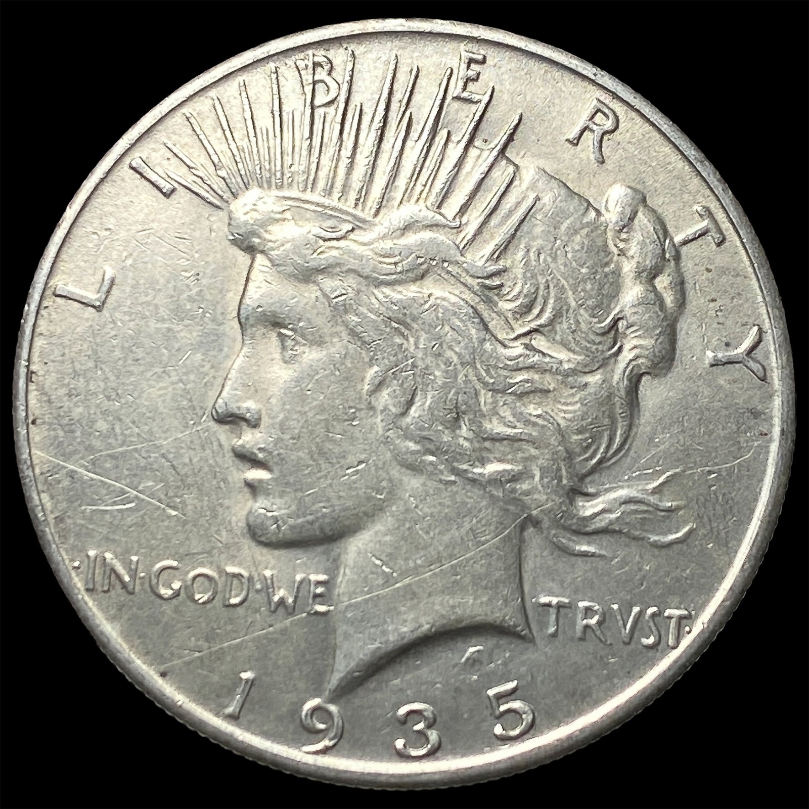 1935-S Silver Peace Dollar CHOICE AU: 1935-S Silver Peace Dollar CHOICE AU