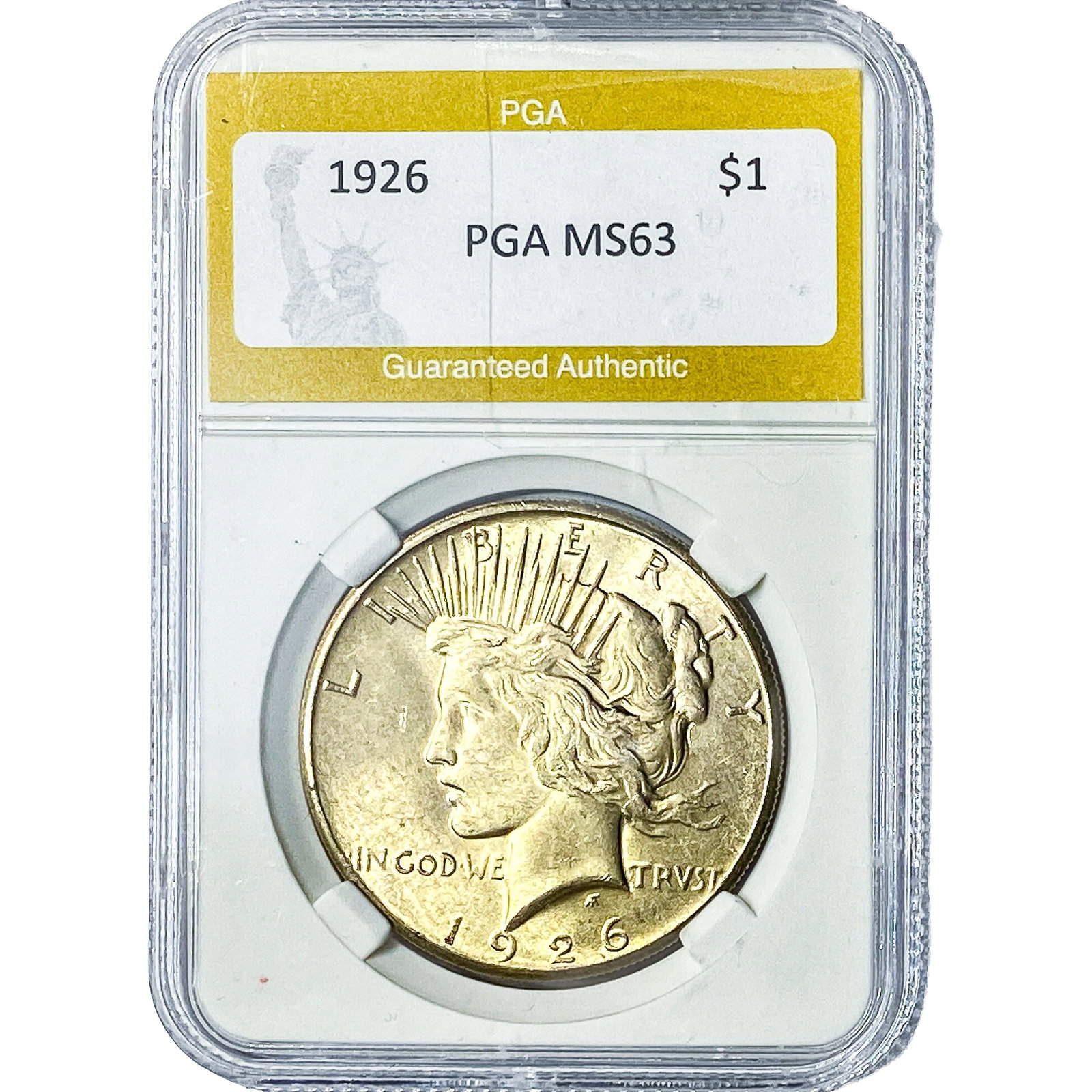 1926 Silver Peace Dollar PGA MS63: 1926 Silver Peace Dollar PGA MS63