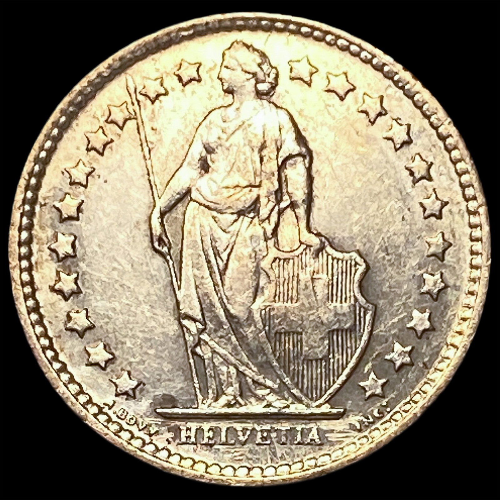 1958B Switzerland Silver 1/2 Franc KM-23: 1958B Switzerland Silver 1/2 Franc KM-23