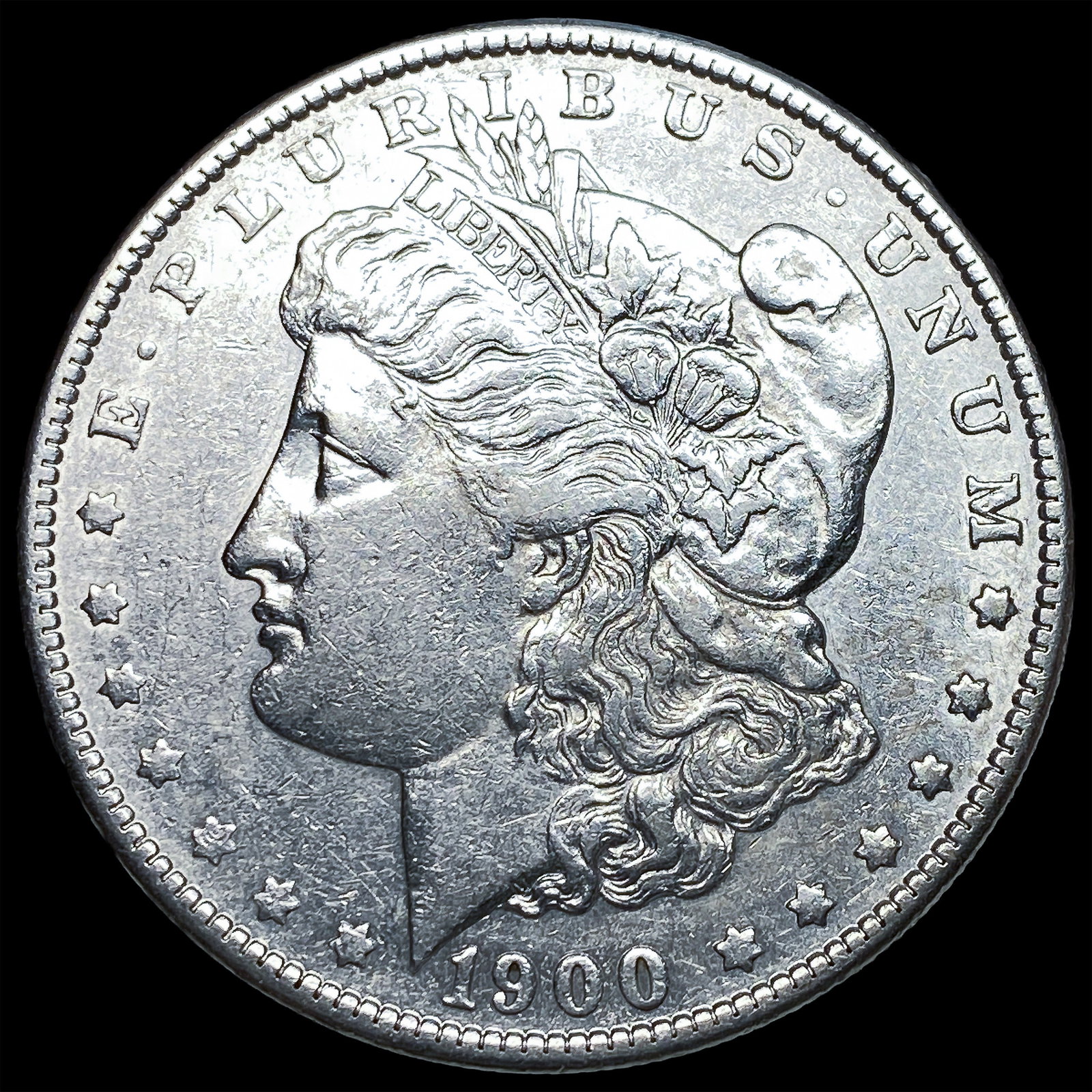 1900-S Silver Morgan Dollar ABOUT UNCIRCULATED: 1900-S Silver Morgan Dollar ABOUT UNCIRCULATED