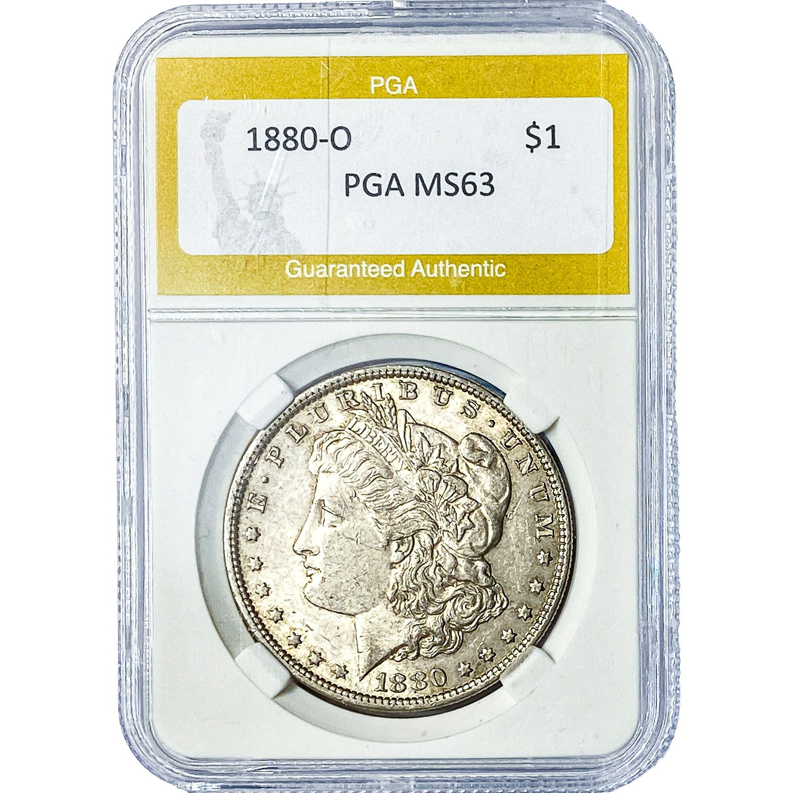 1880-O Morgan Silver Dollar PGA MS63: 1880-O Morgan Silver Dollar PGA MS63