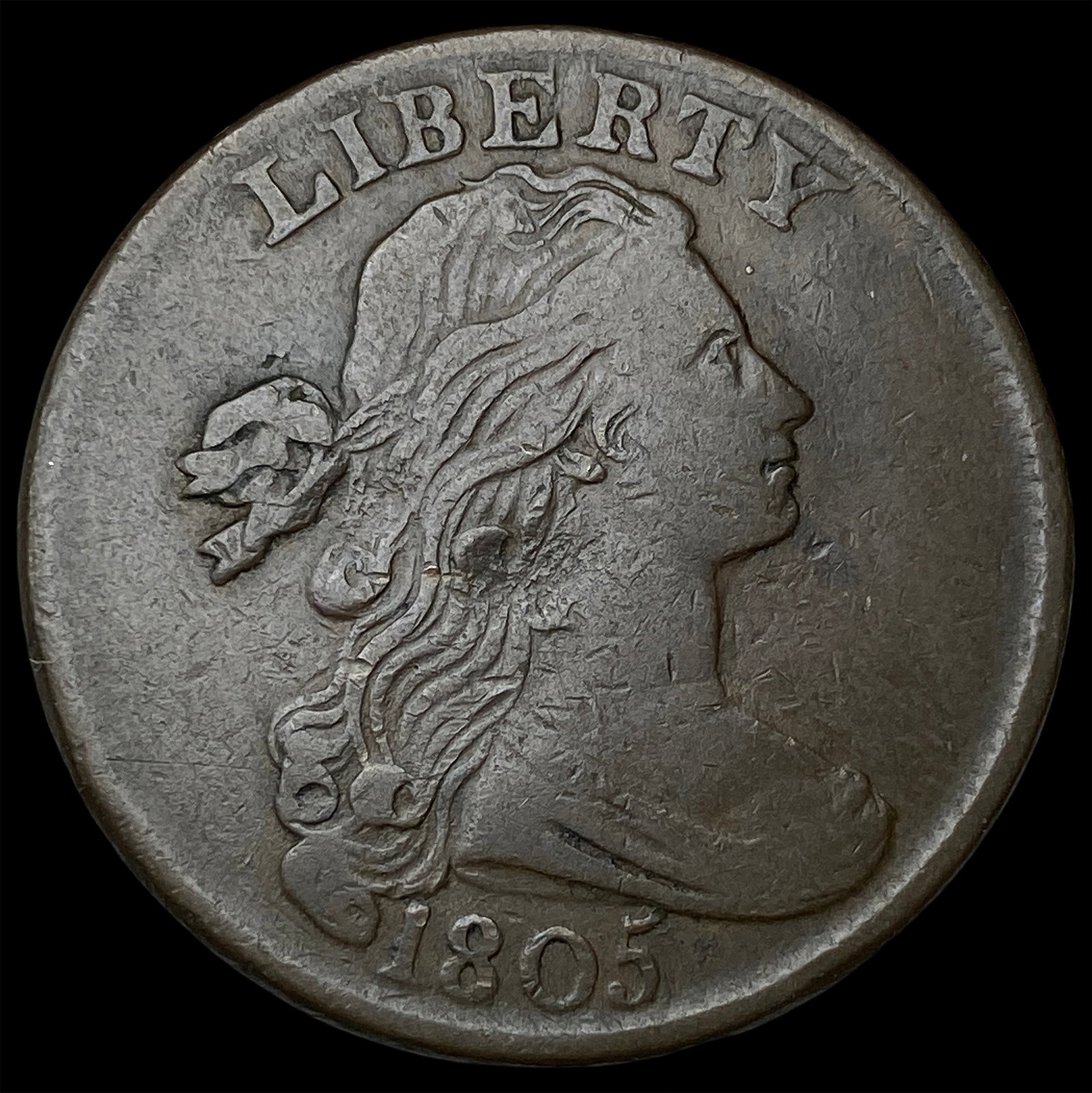 1805 Draped Bust Large Cent NEARLY UNCIRCULATED: 1805 Draped Bust Large Cent NEARLY UNCIRCULATED