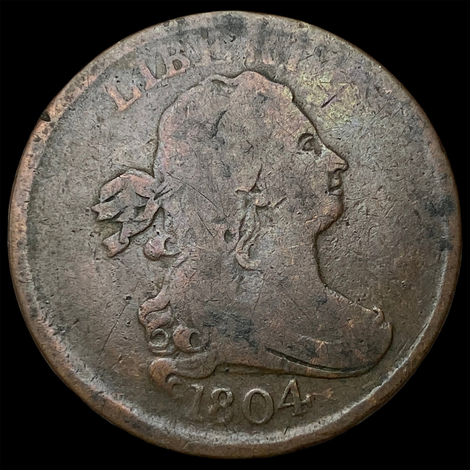 1804 Draped Bust Half Cent LIGHTLY CIRCULATED: 1804 Draped Bust Half Cent LIGHTLY CIRCULATED