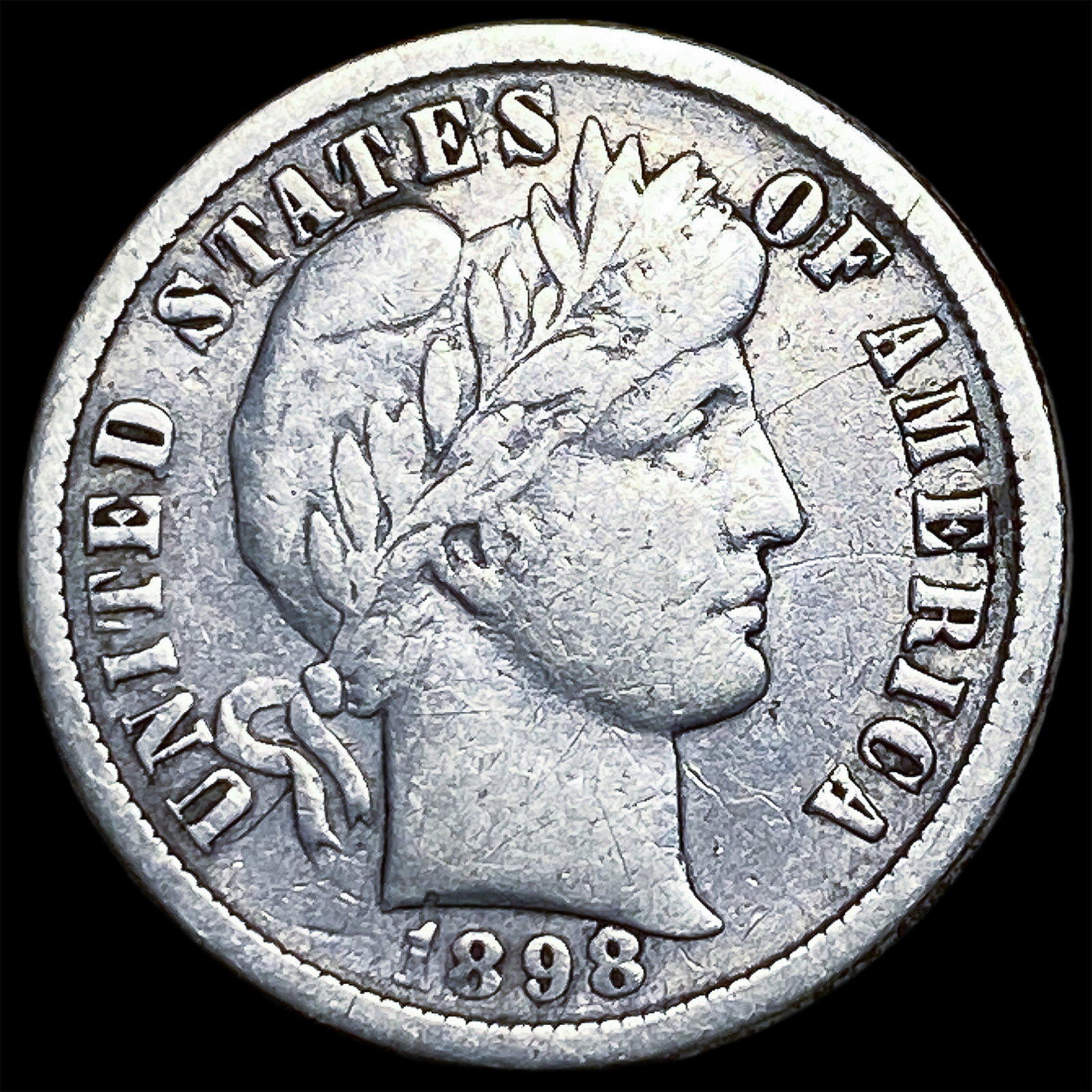 1898-O Silver Barber Dime NEARLY UNCIRCULATED (1 of 2)