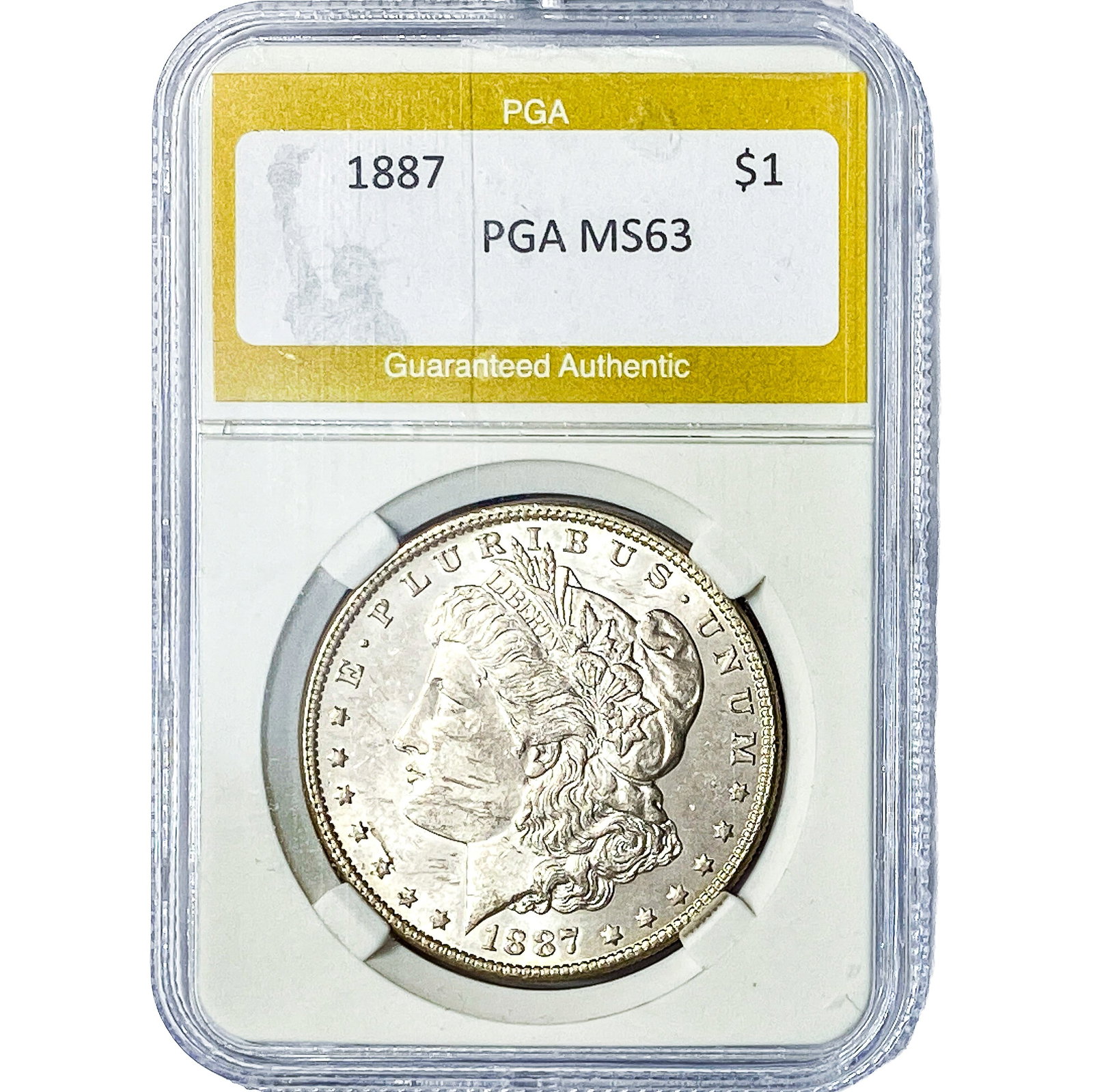 1887 Morgan Silver Dollar PGA MS63: 1887 Morgan Silver Dollar PGA MS63