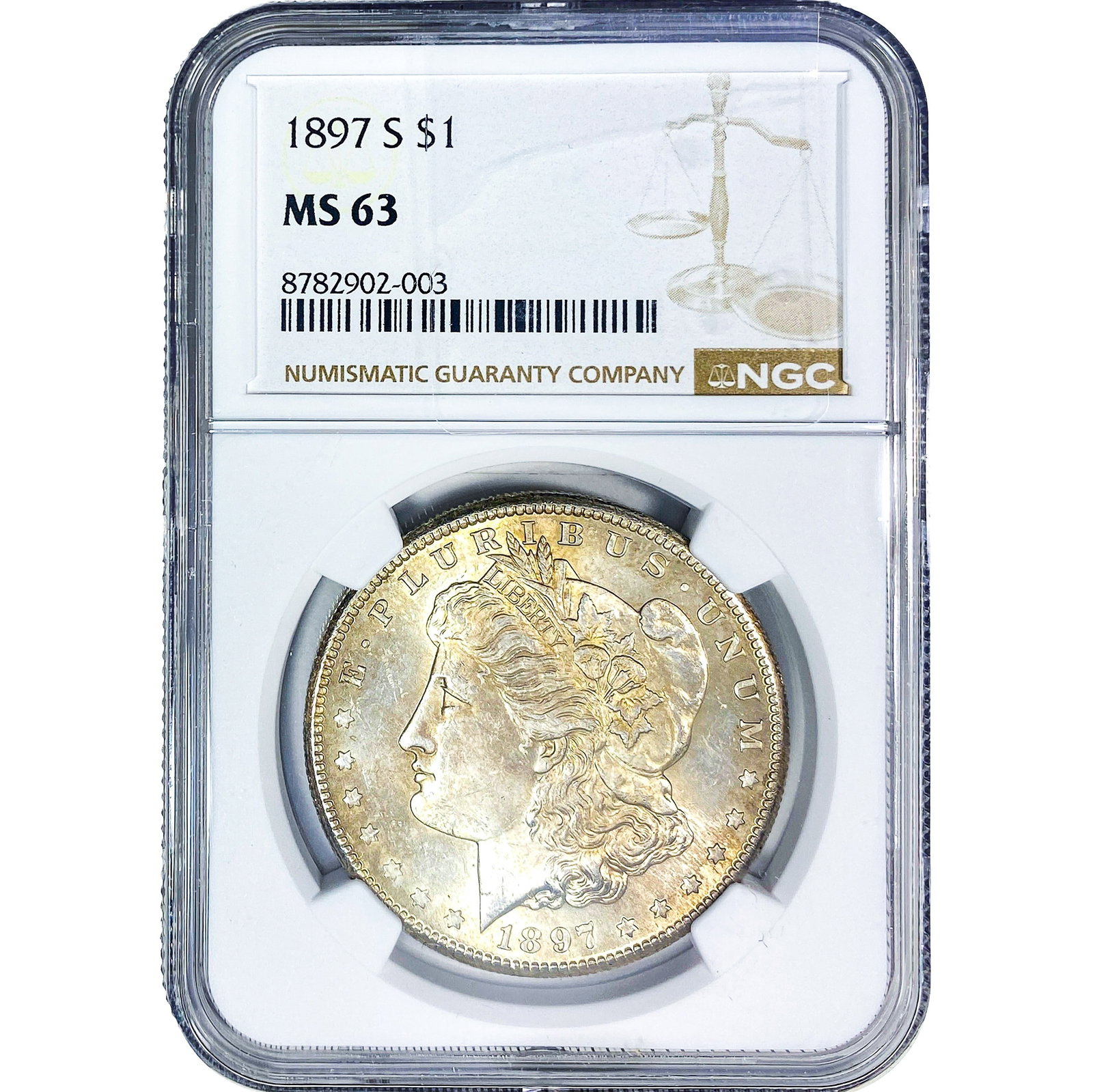 1897-S Morgan Silver Dollar NGC MS63: 1897-S Morgan Silver Dollar NGC MS63