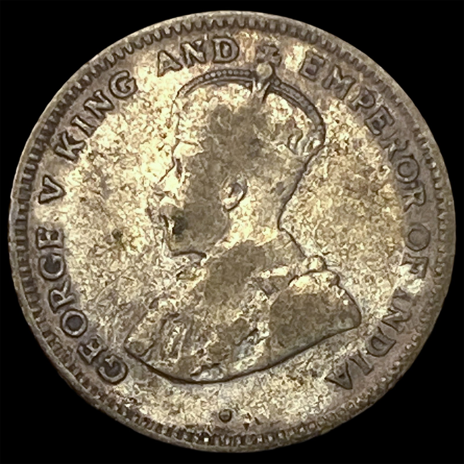 1920 Ceylon Silver 25 Cents: 1920 Ceylon Silver 25 Cents