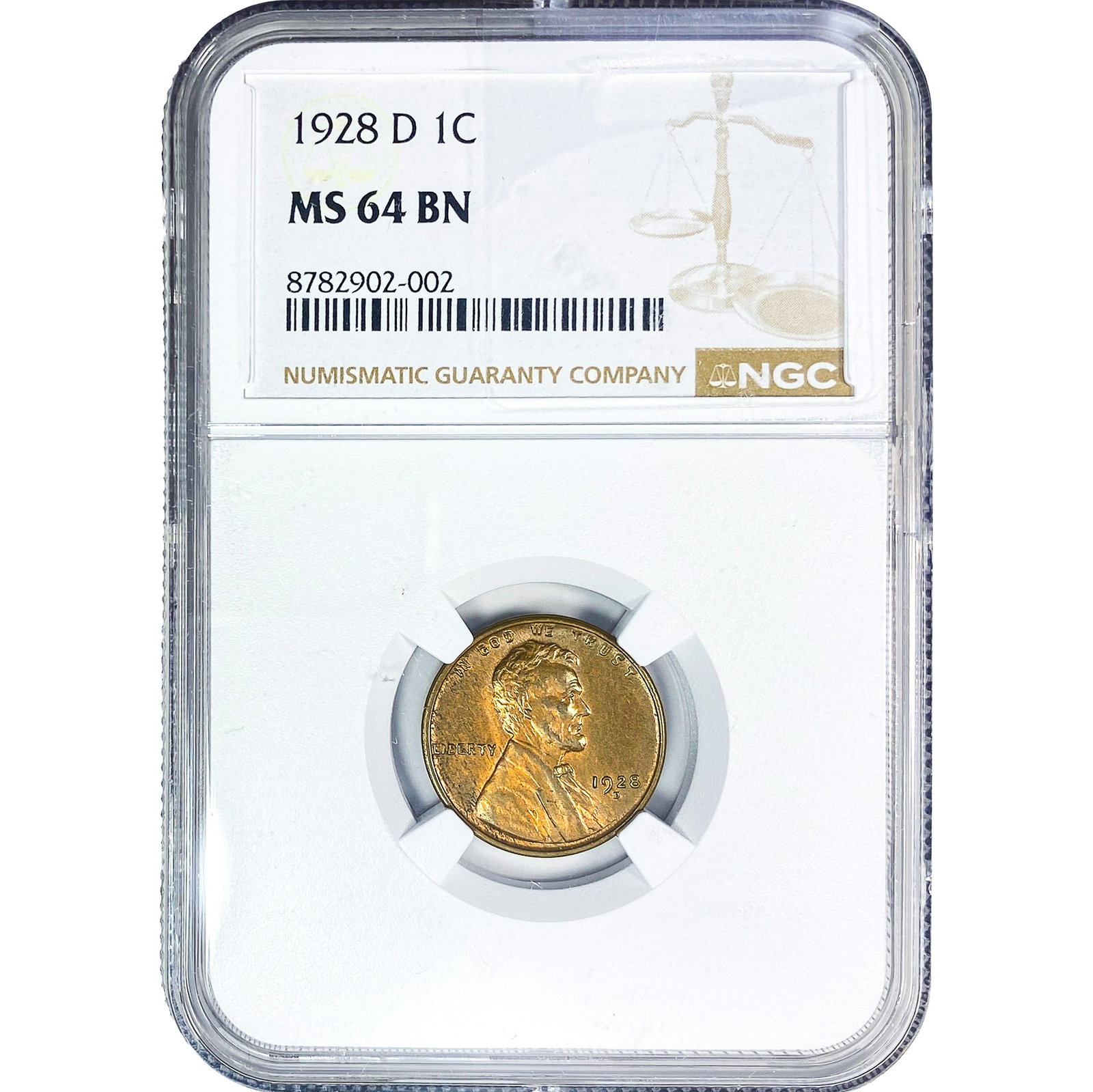 1928-D Wheat Cent NGC MS64 BN: 1928-D Wheat Cent NGC MS64 BN