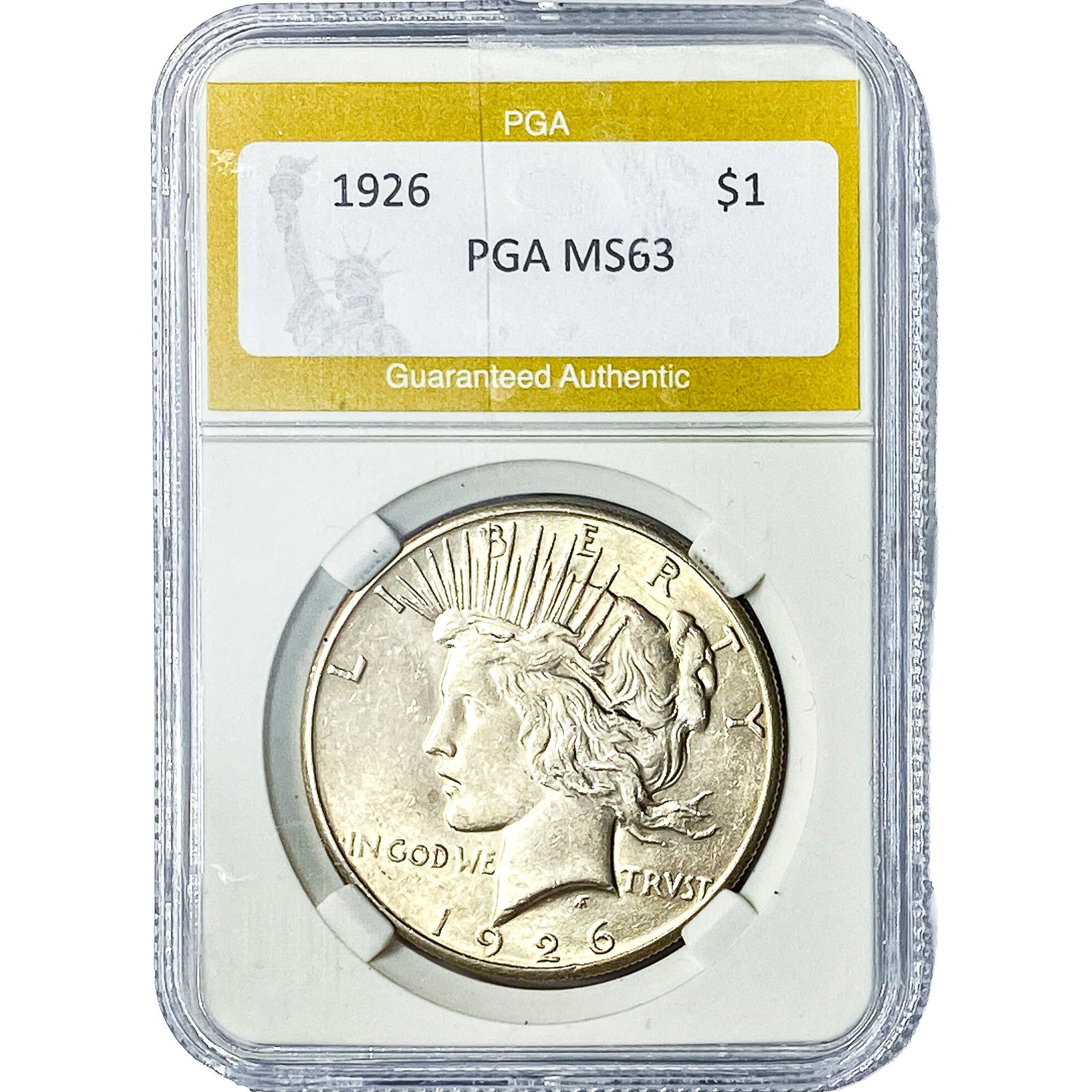 1926 Silver Peace Dollar PGA MS63: 1926 Silver Peace Dollar PGA MS63