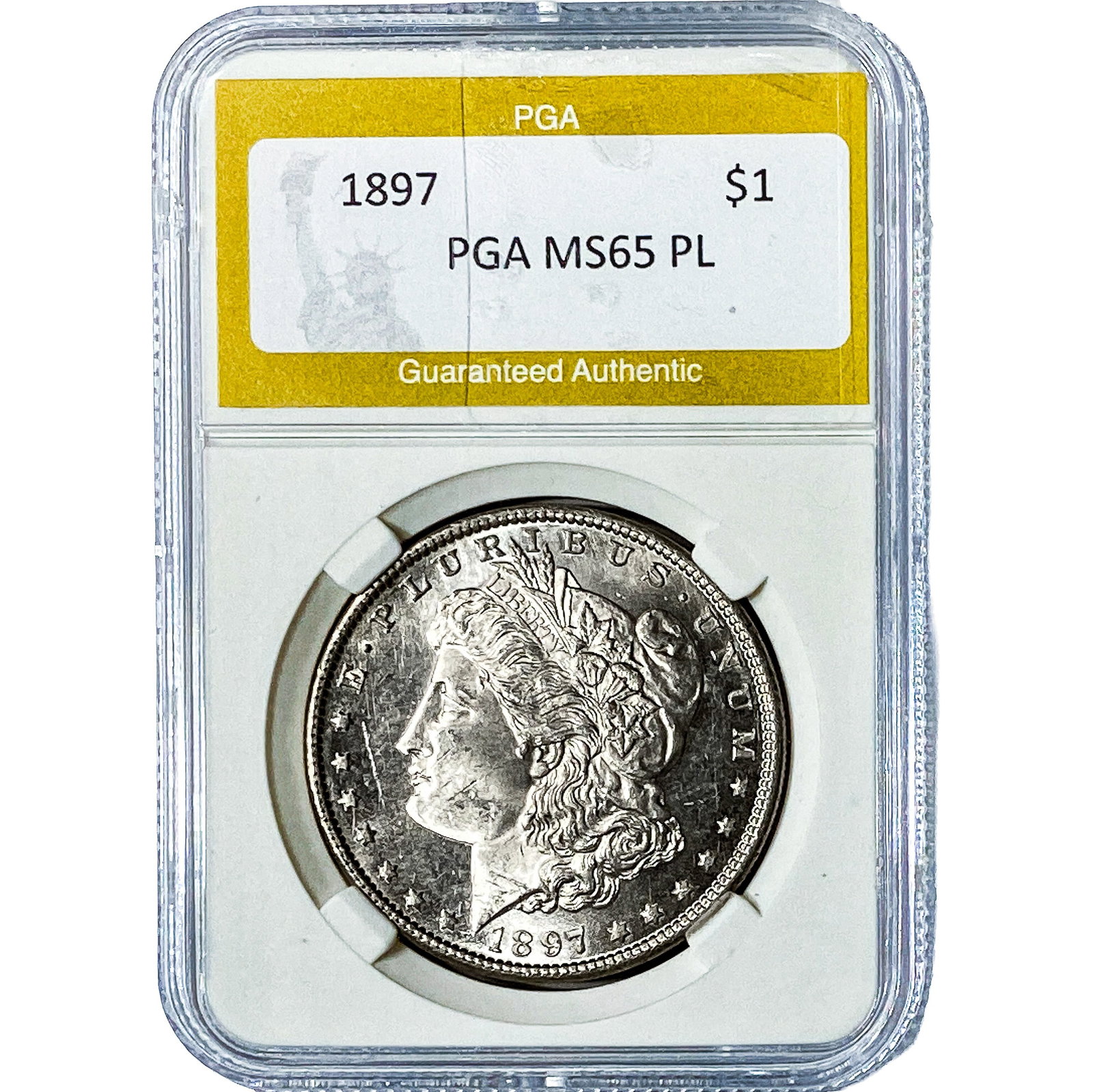 1897 Morgan Silver Dollar PGA MS65 PL: 1897 Morgan Silver Dollar PGA MS65 PL