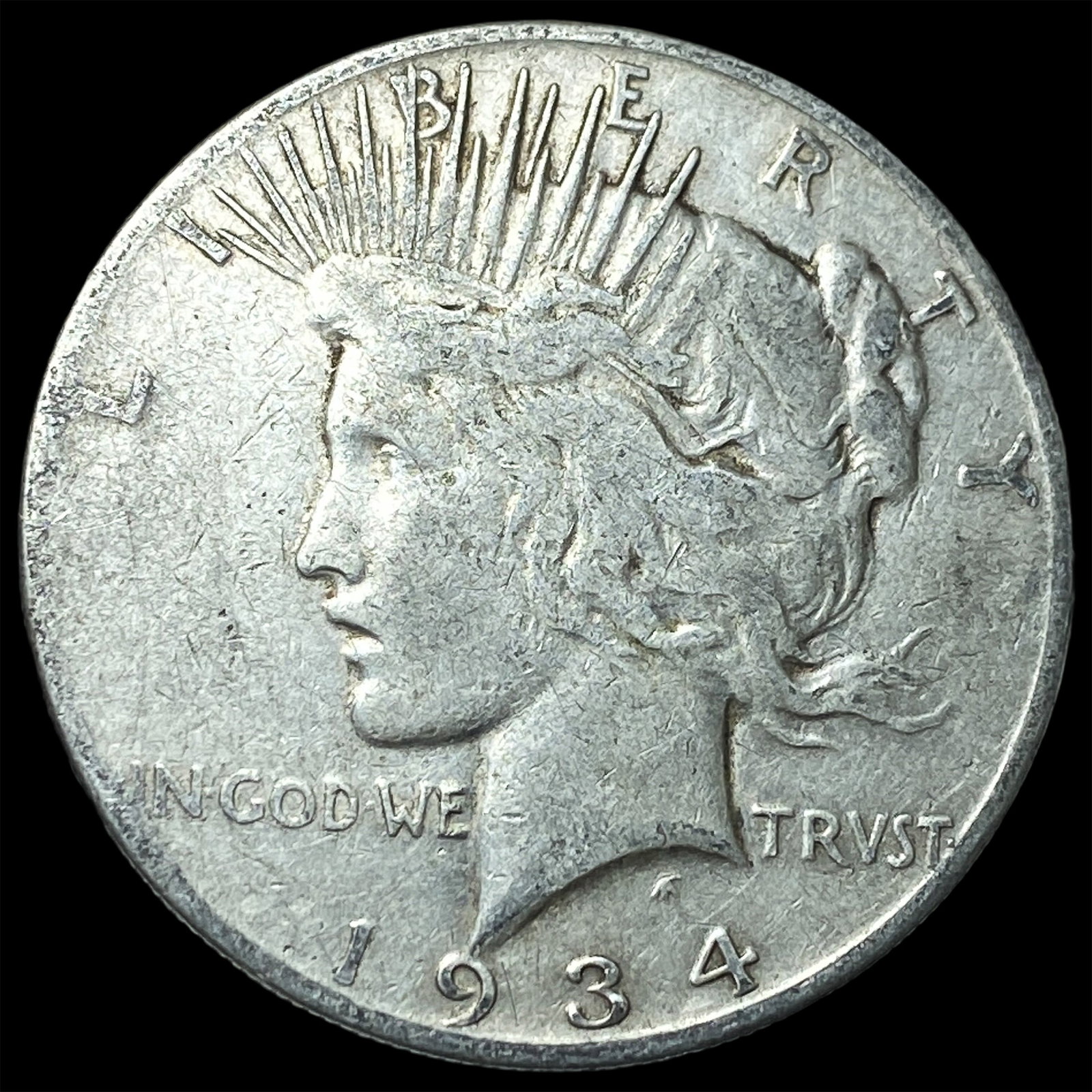 1934 Peace Silver Dollar NEARLY UNCIRCULATED: 1934 Peace Silver Dollar NEARLY UNCIRCULATED