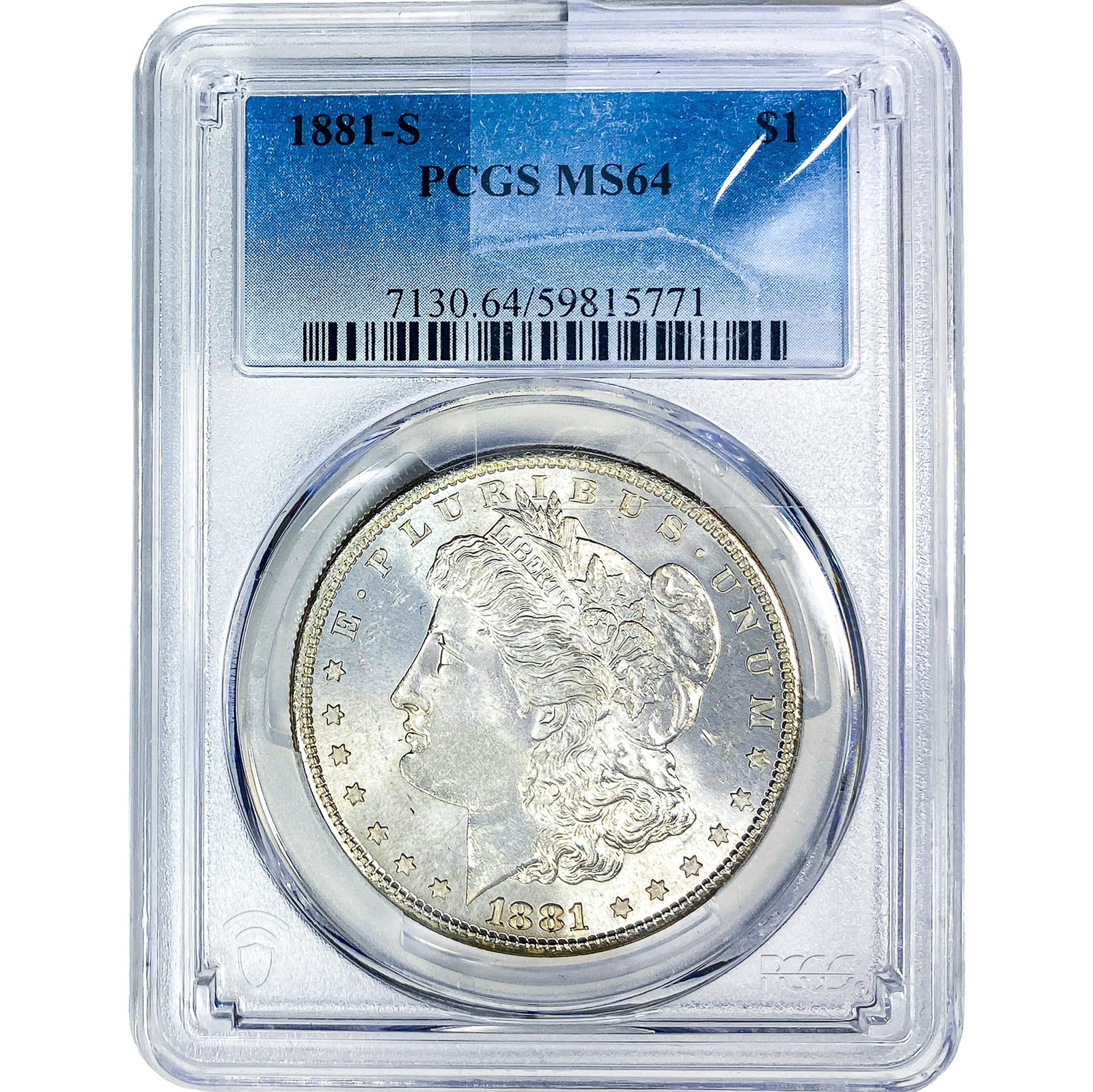 1881-S Morgan Silver Dollar PCGS MS64: 1881-S Morgan Silver Dollar PCGS MS64