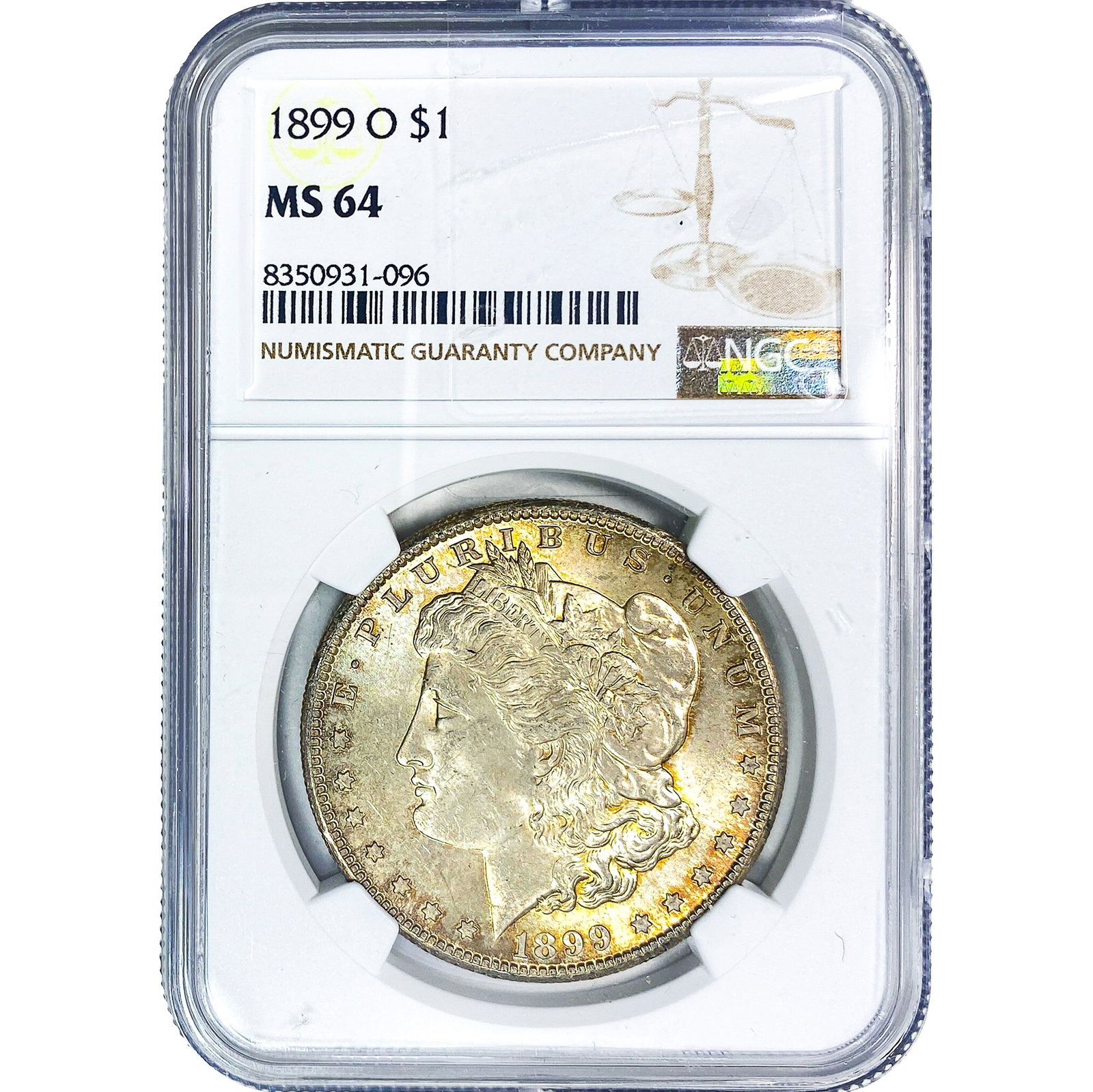 1899-O Morgan Silver Dollar NGC MS64: 1899-O Morgan Silver Dollar NGC MS64