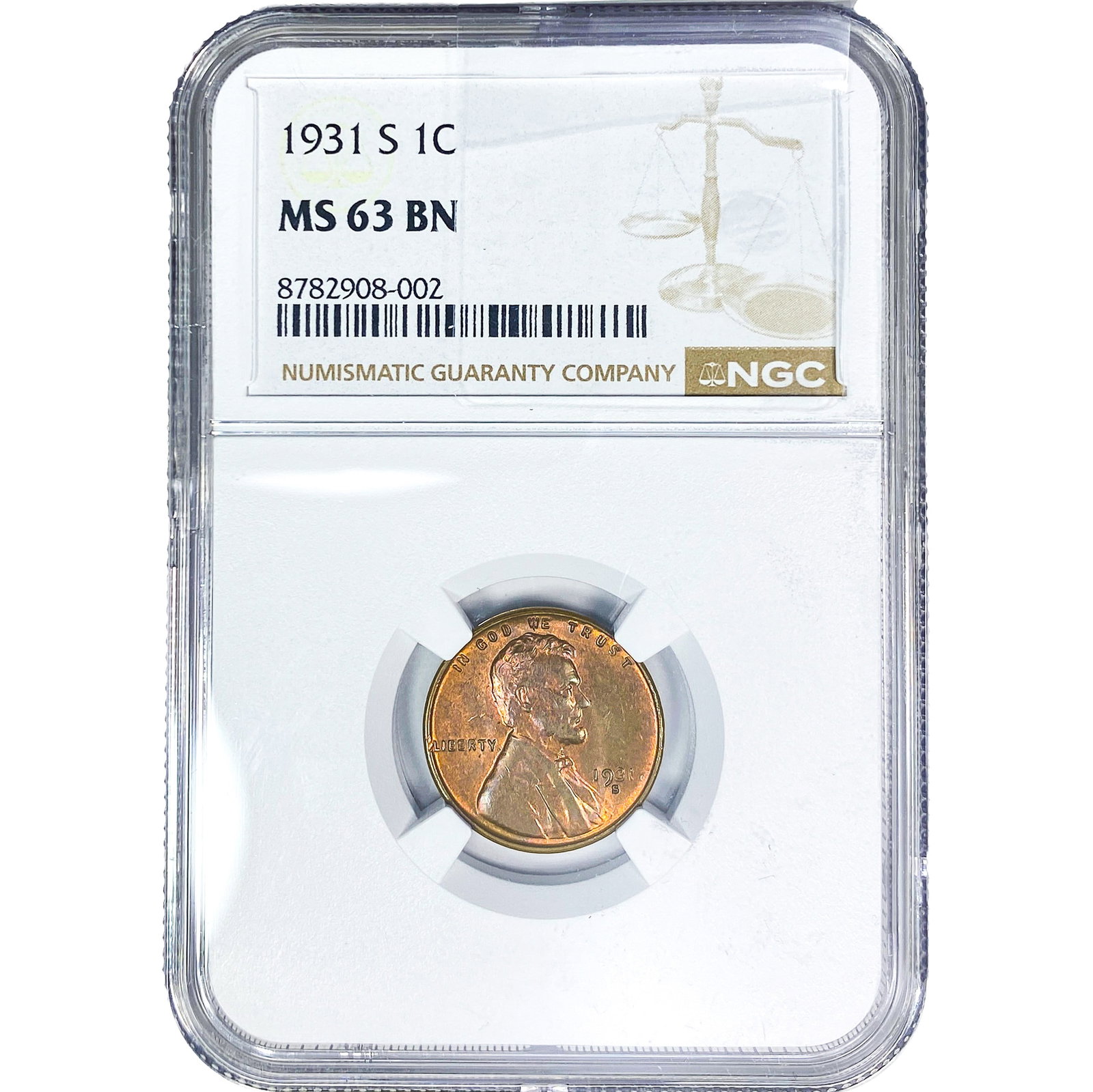 1931-S Wheat Cent NGC MS63 BN (1 of 2)