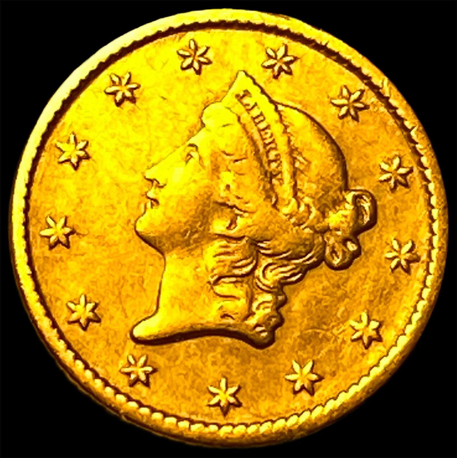 1853 Gold $1 Liberty Head CHOICE AU (1 of 2)