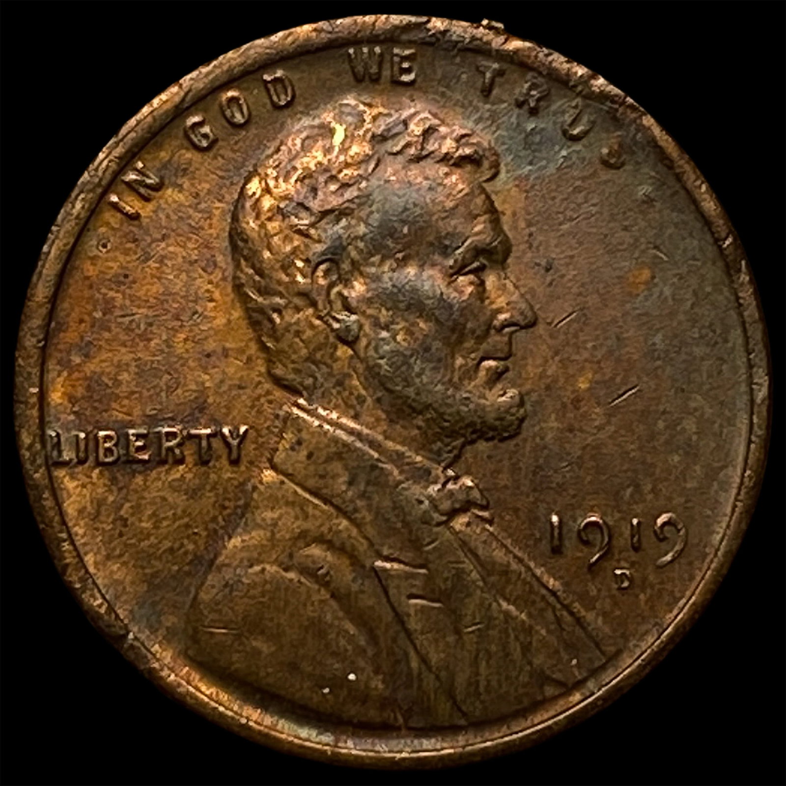 1919-D Lincoln Wheat Cent CHOICE AU: 1919-D Lincoln Wheat Cent CHOICE AU