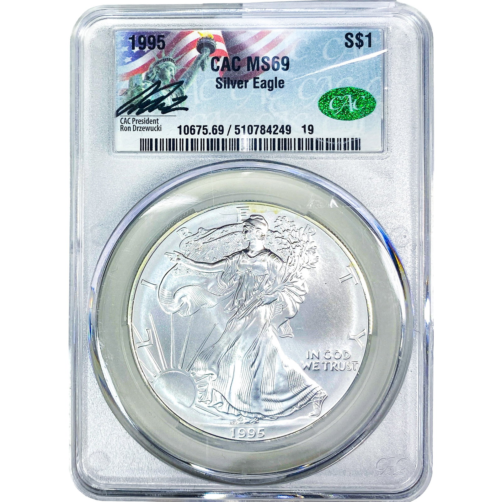 1995 Silver Eagle CAC MS69: 1995 Silver Eagle CAC MS69